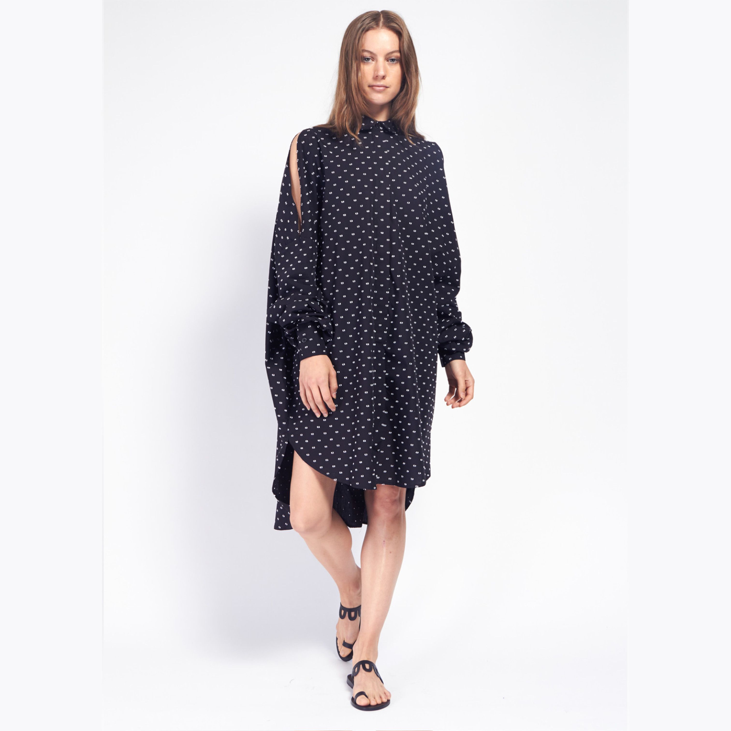 Henrik Vibskov SOLD Henrik Vibskov White Polka Dot Shirt Dress Size S Size S / US 4 / IT 40 - 2 Thumbnail