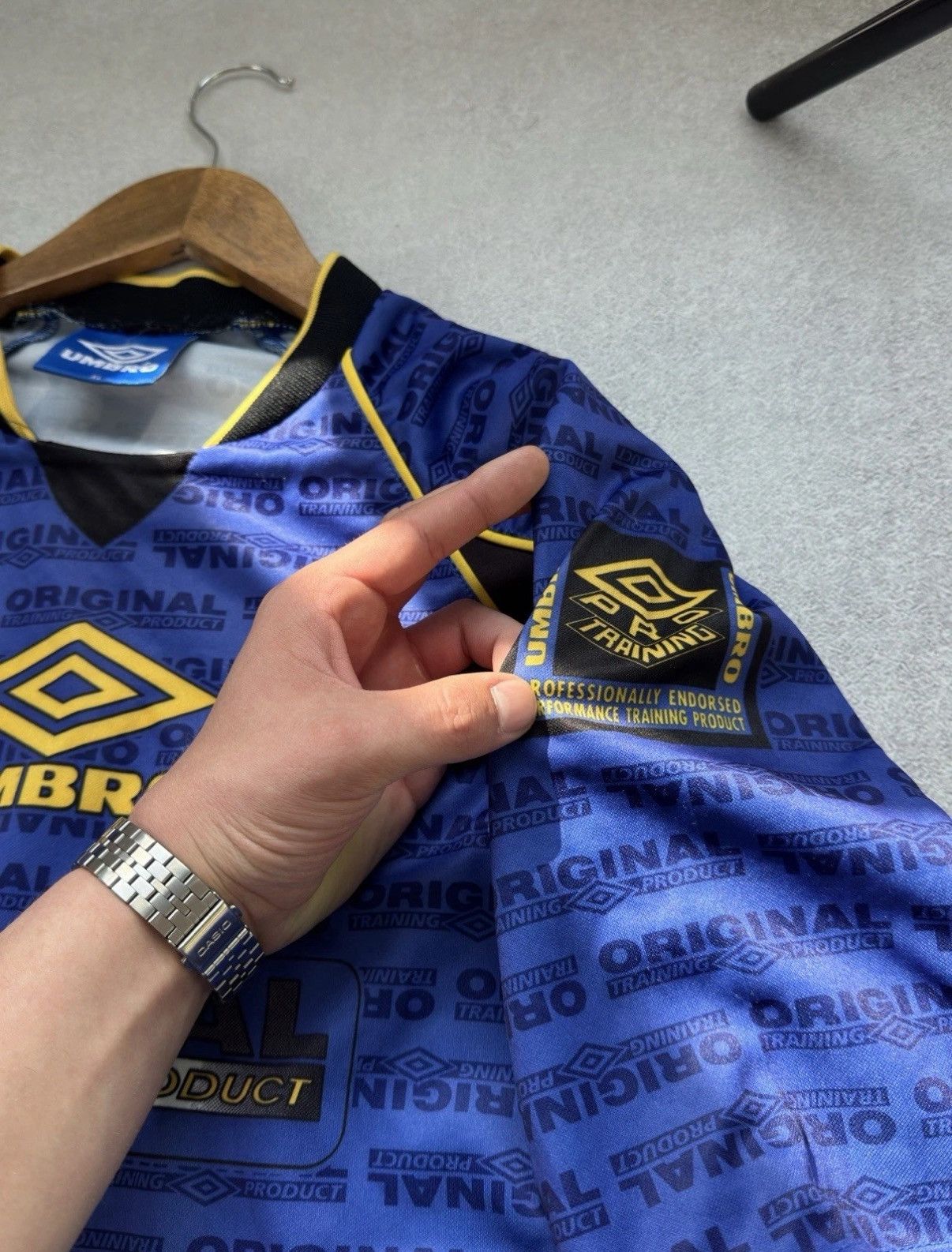 Umbro Umbro Pro Training Vintage Jersey Monogram T Shirt Blue Size US XL / EU 56 / 4 - 4 Thumbnail