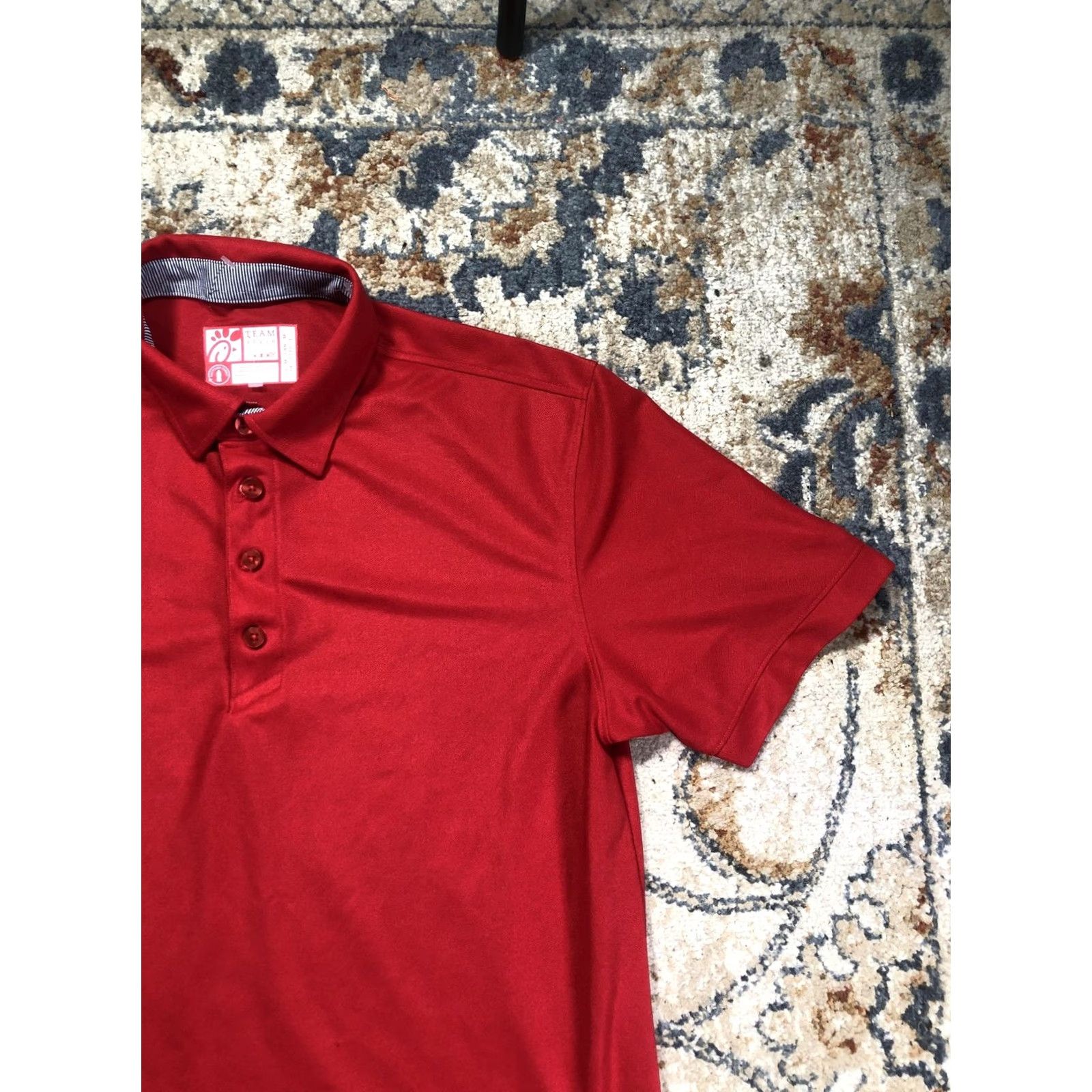 Vintage Chick-fil-A TEAM style Polo Shirt Mens M Red Solid Short Sleeve Workwear Polo Shirt Size US M / EU 48-50 / 2 - 4 Thumbnail