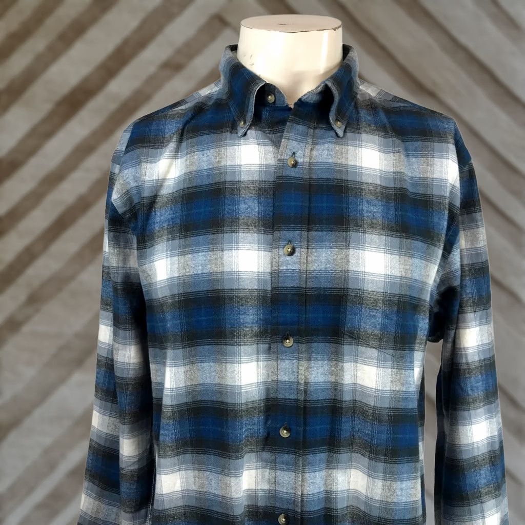 Pendleton Pendleton Shirt Mens M Mason Blue Plaid Flannel Button Down Long Sleeve Size Size US M / EU 48-50 / 2 - 1 Thumbnail