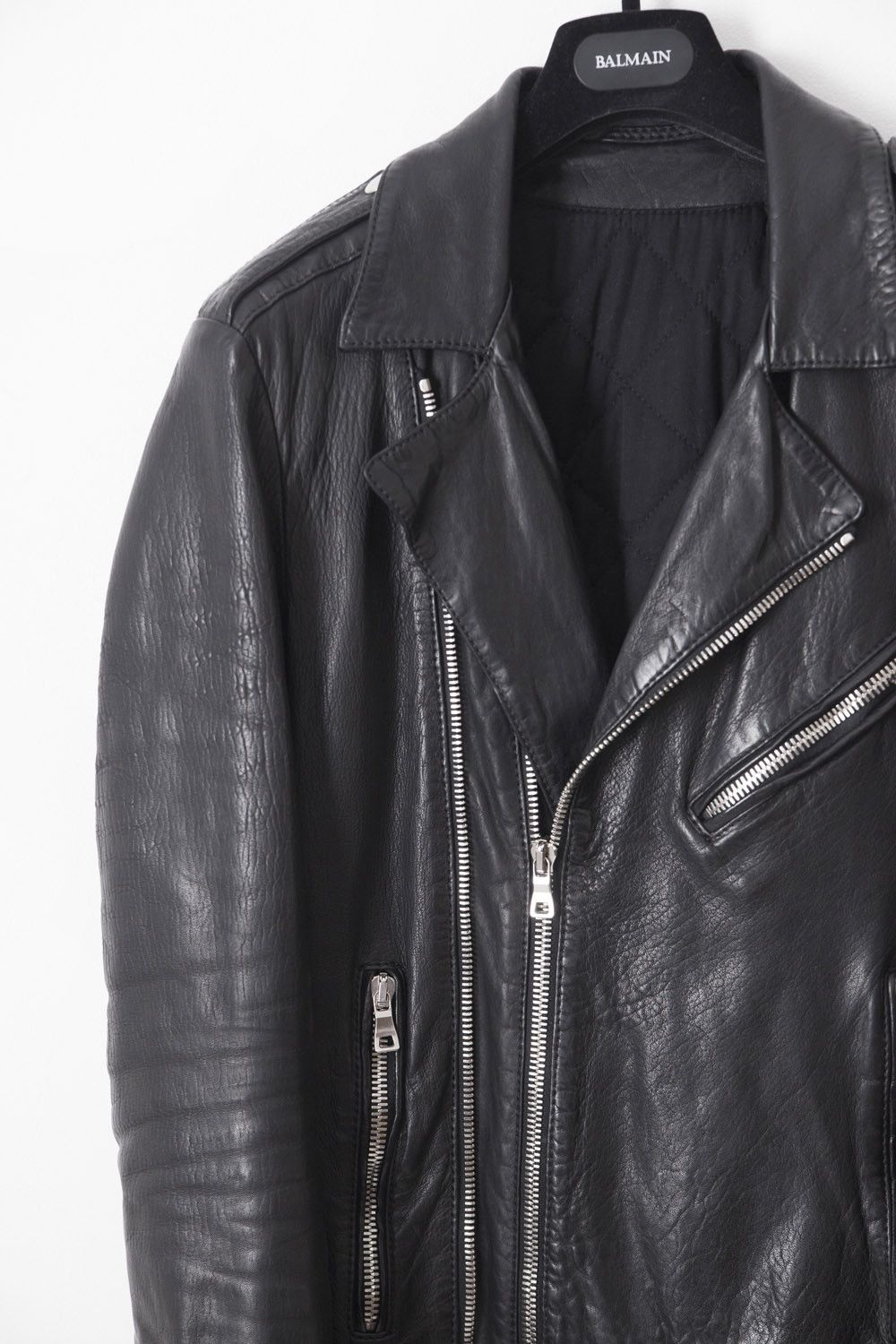 Balmain AW13 black leather biker jacket Size US M / EU 48-50 / 2 - 5 Thumbnail