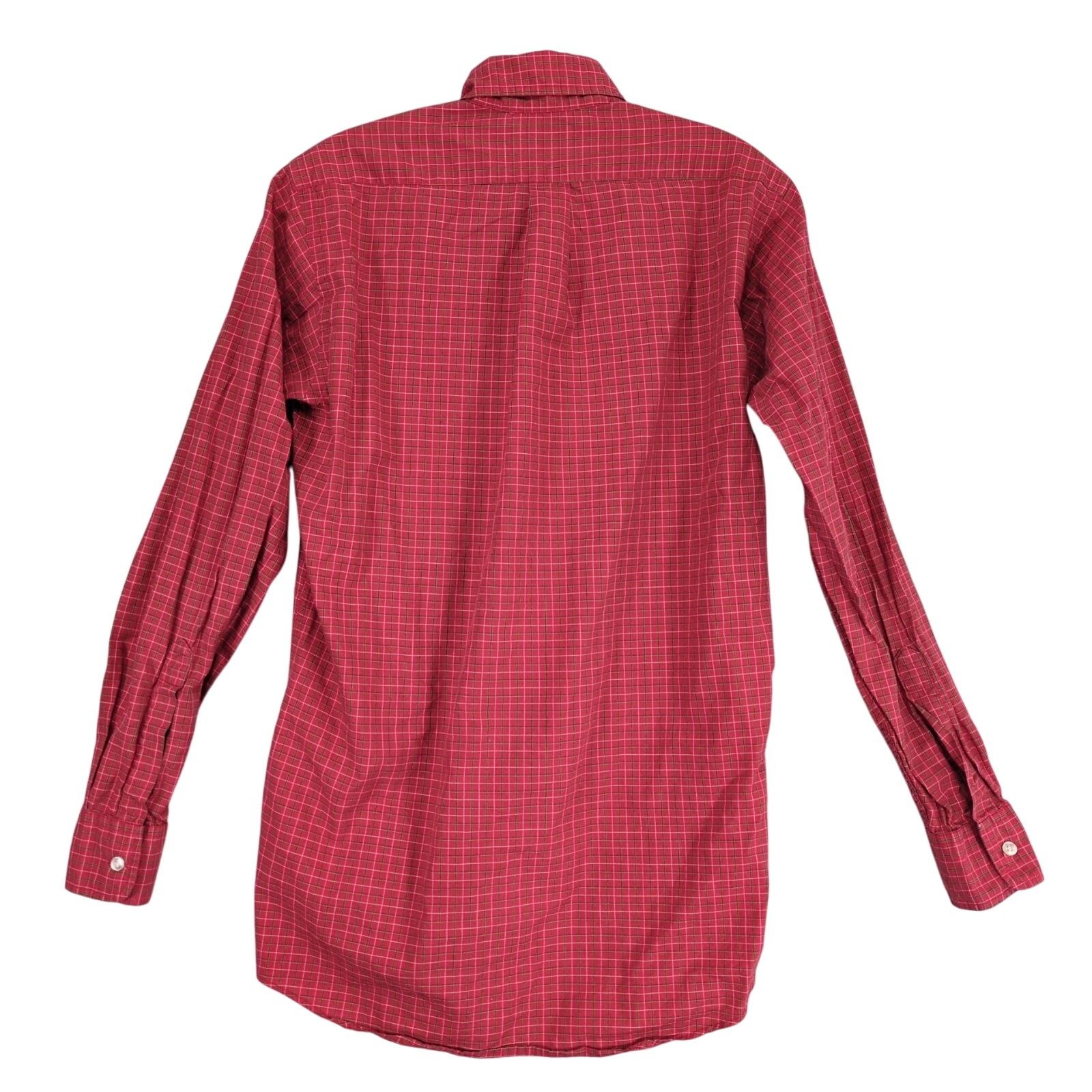 L.L. Bean Vtg 80s L.L. Bean Men's Red Check Plaid Button Down Shirt Size US S / EU 44-46 / 1 - 3 Thumbnail