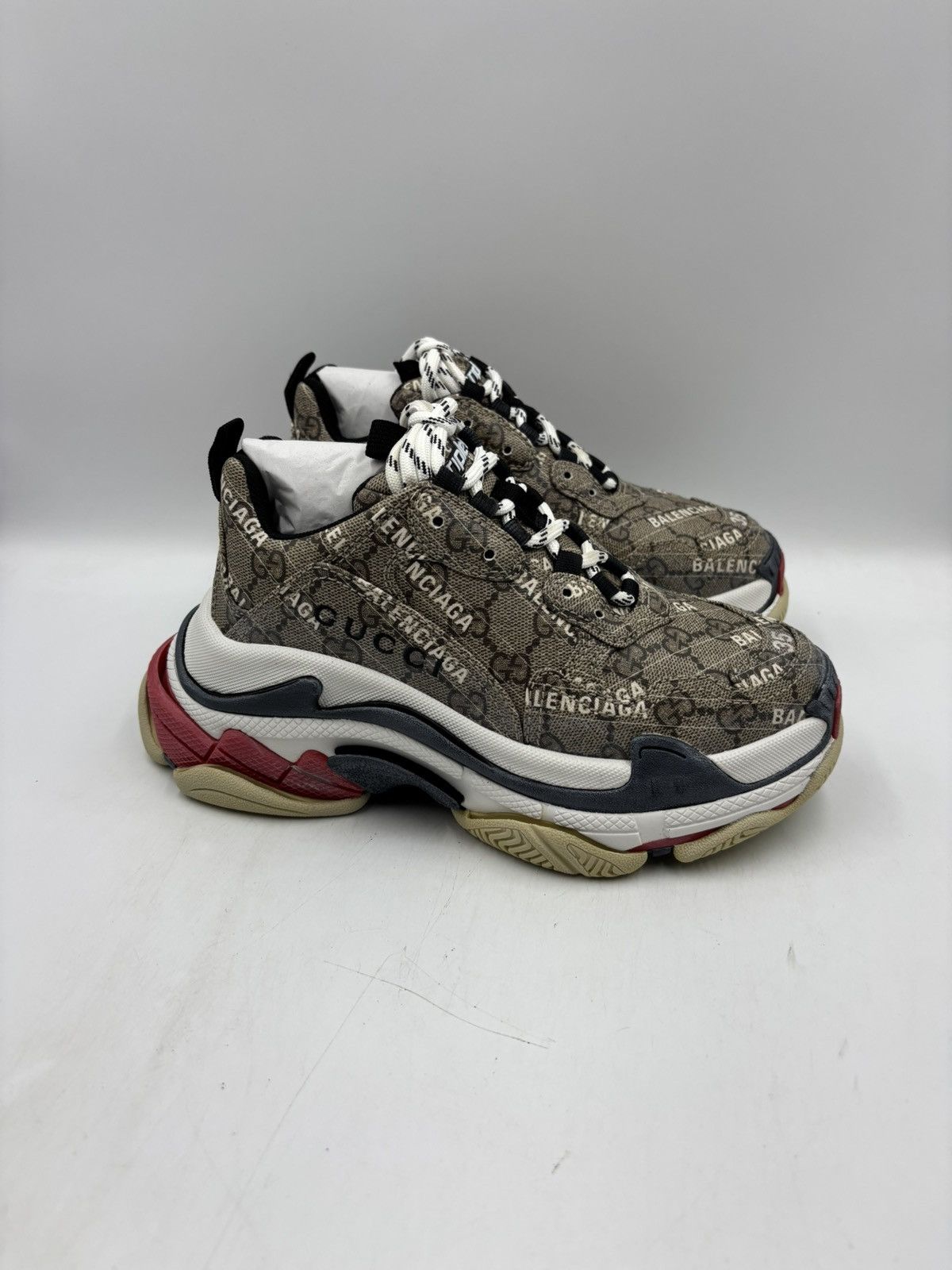 Balenciaga × Gucci Gucci x BB The Hacker Project Triple S Monogram Size US 5 / IT 35 - 1 Thumbnail