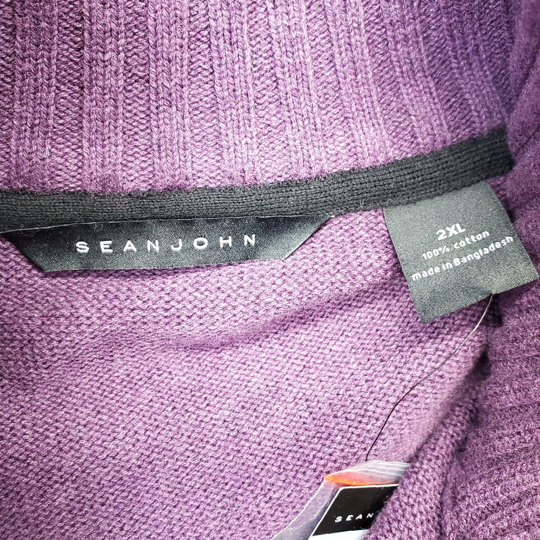 Sean John Sean John Sweater Mens Size 2XL Purple Long Sleeve Mock Neck Ribbed Hem Button Knit Pullover Folding into Casual Mens Sweater Size US XXL / EU 58 / 5 - 5 Thumbnail
