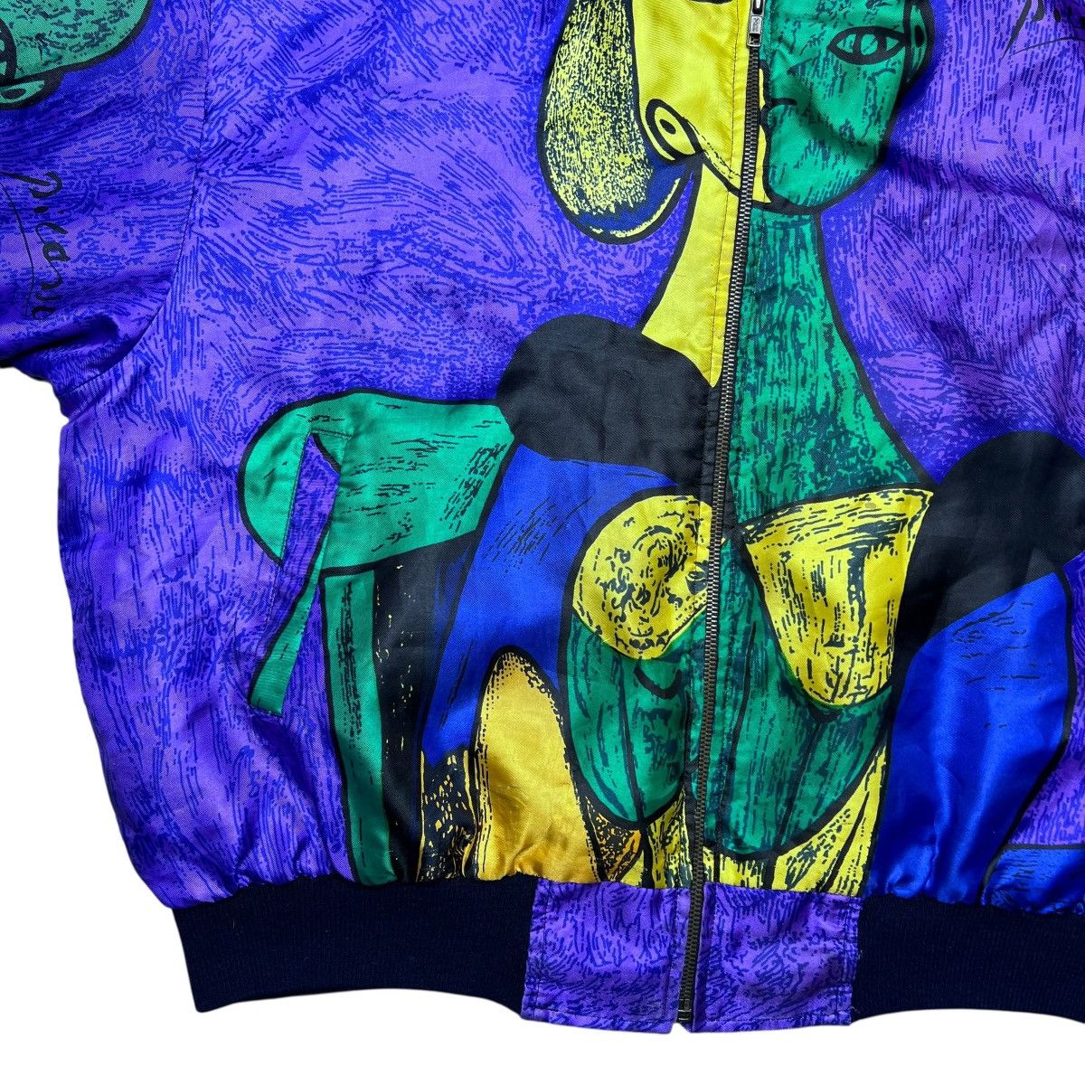 Other 1980s Picasso Abstract All Over Print Art Silk Satin Jacket Size XL / US 12-14 / IT 48-50 - 7 Thumbnail