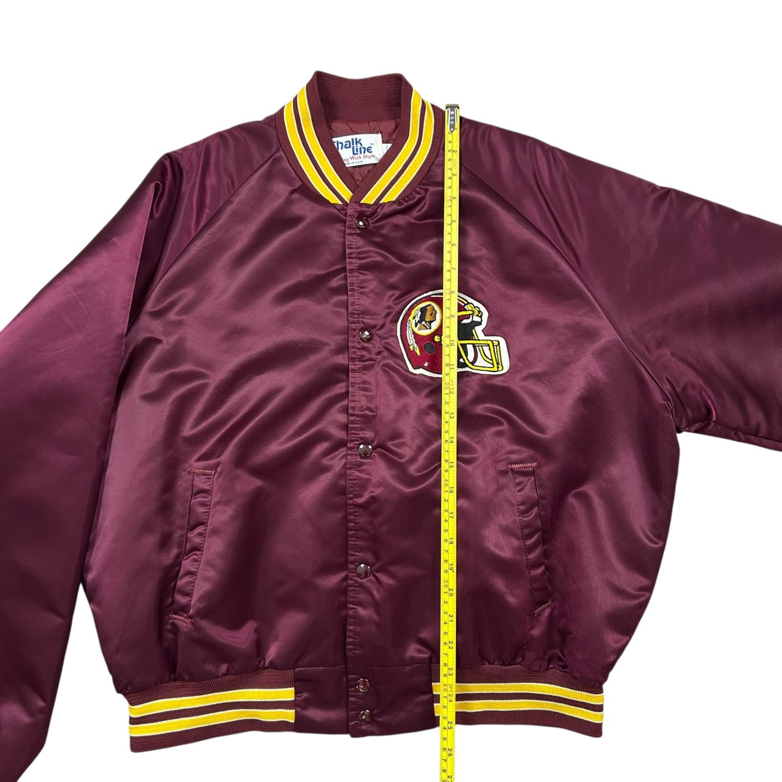 NFL 90s WASHINGTON REDSKINS CHALK LINE SATIN JACKET SPELL OUT Size US XXL / EU 58 / 5 - 12 Thumbnail