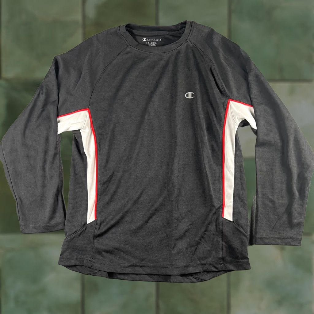 Champion Champion Pullover Long Sleeve T Shirt Mens Large Black Lightweight Workout EPOC Size US L / EU 52-54 / 3 - 1 Thumbnail