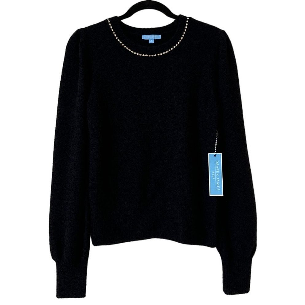 Other NWT Draper James RSVP Medium Rhinestones Black Sweater Top Size M / US 6-8 / IT 42-44 - 1 Thumbnail
