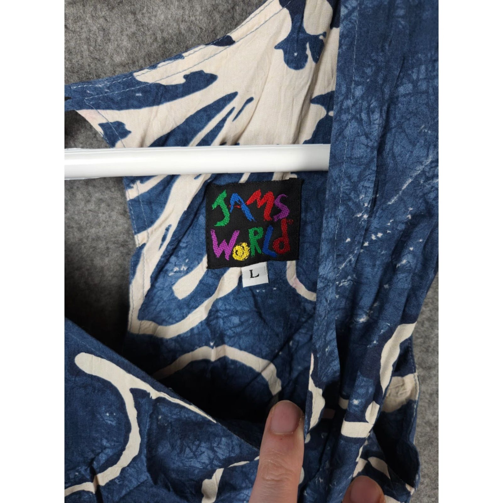 Jams World Jams World Dress Women's Large Blue Floral Rayon Hawaiian Tropical Relaxed Size L / US 10 / IT 46 - 3 Thumbnail