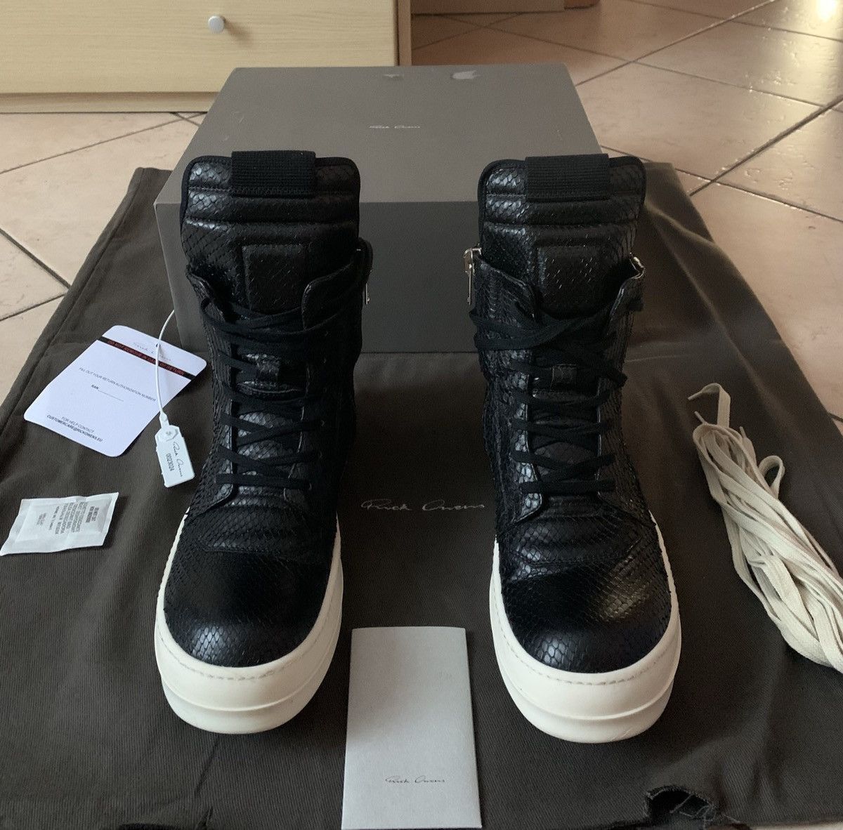 Rick Owens RICK OWENS FOREVER GEOBASKET BLACK PHYTON Size US 9 / EU 42 - 3 Thumbnail