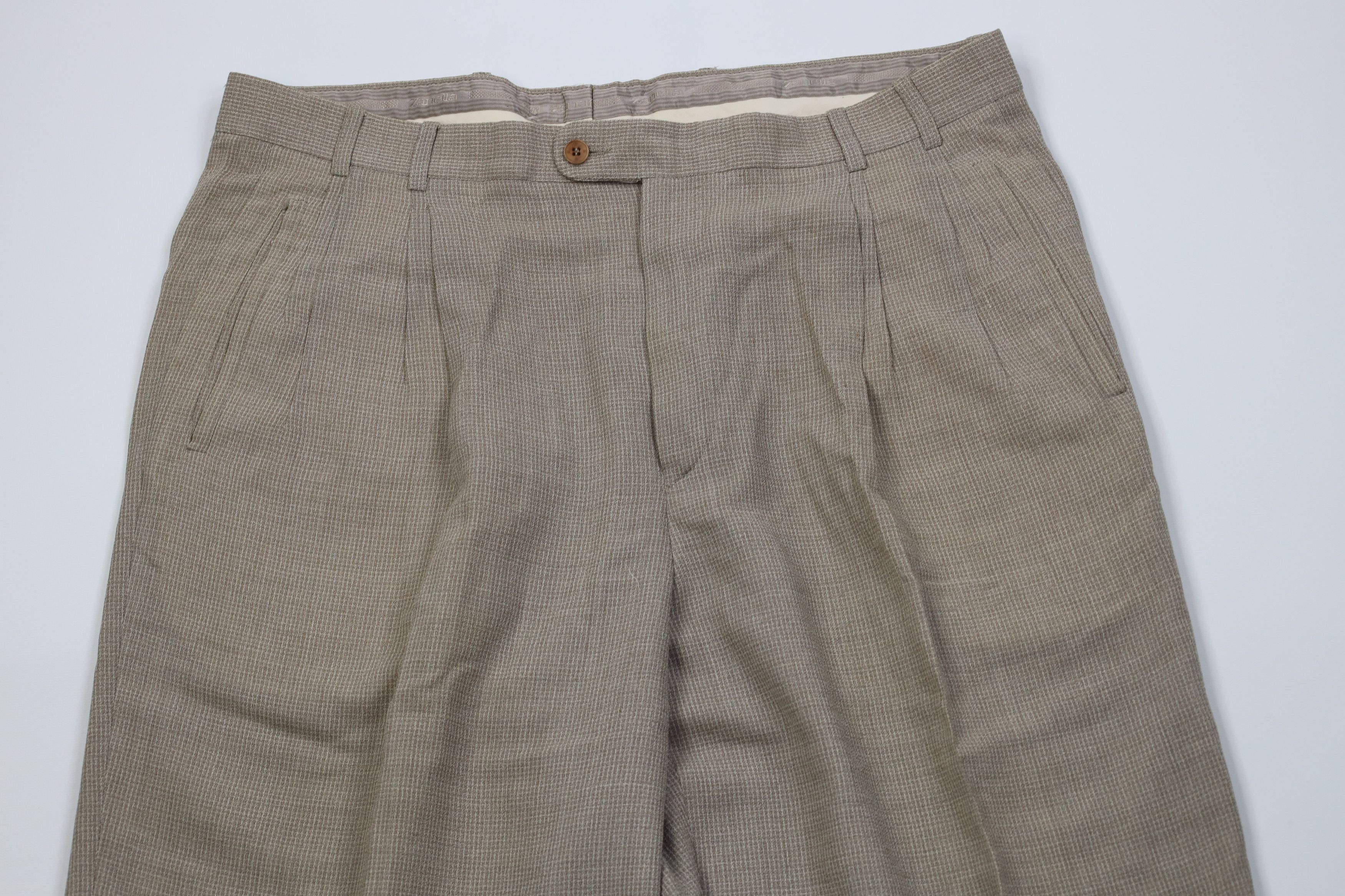 Vintage Vintage 90s Streetwear Wool Knit Wide Leg Chino Pants Size US 36 / EU 52 - 2 Thumbnail