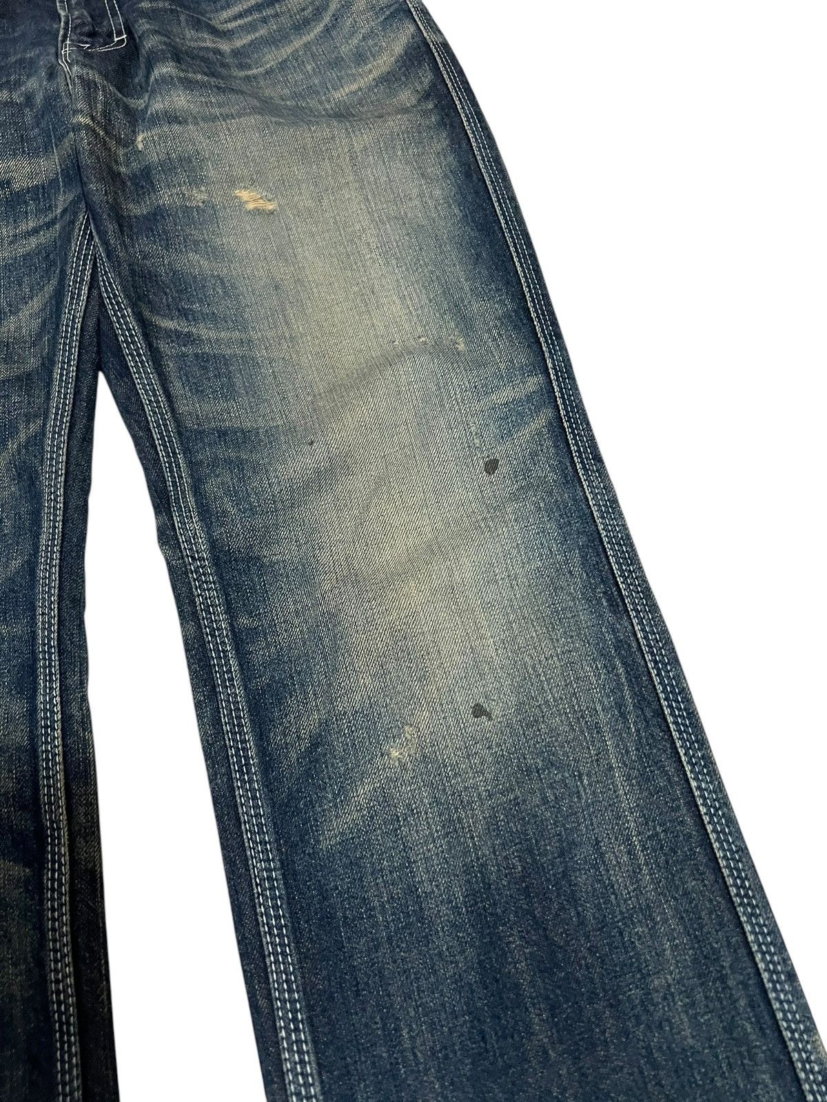 If Six Was Nine × Japan Blue 🌈90’s Blue Way Distressed Mud Wash Jean Made In Nippon Size US 31 - 7 Thumbnail