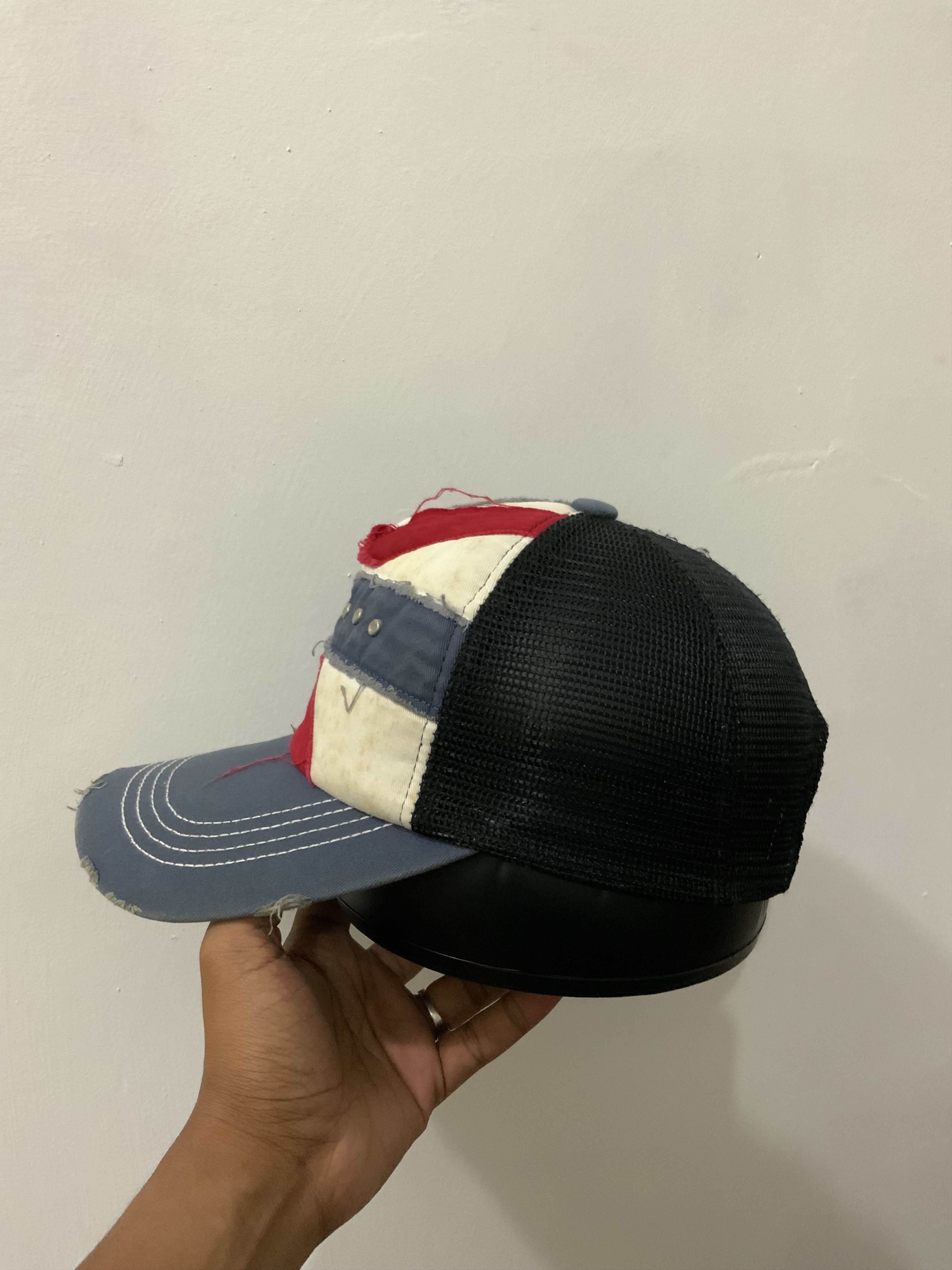Japanese Brand Distressed Flag Avant Garde Trucker Hat Cap Size ONE SIZE - 3 Thumbnail