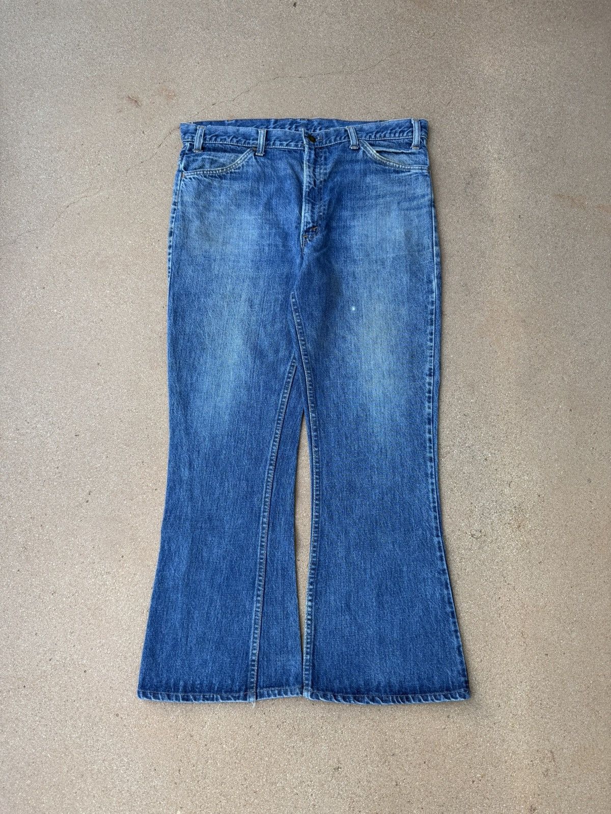 Levi's Vtg 70’s Levi’s 646 Orange Tab Bellbottom Flare Jeans 37x28 Size US 37 - 1 Thumbnail