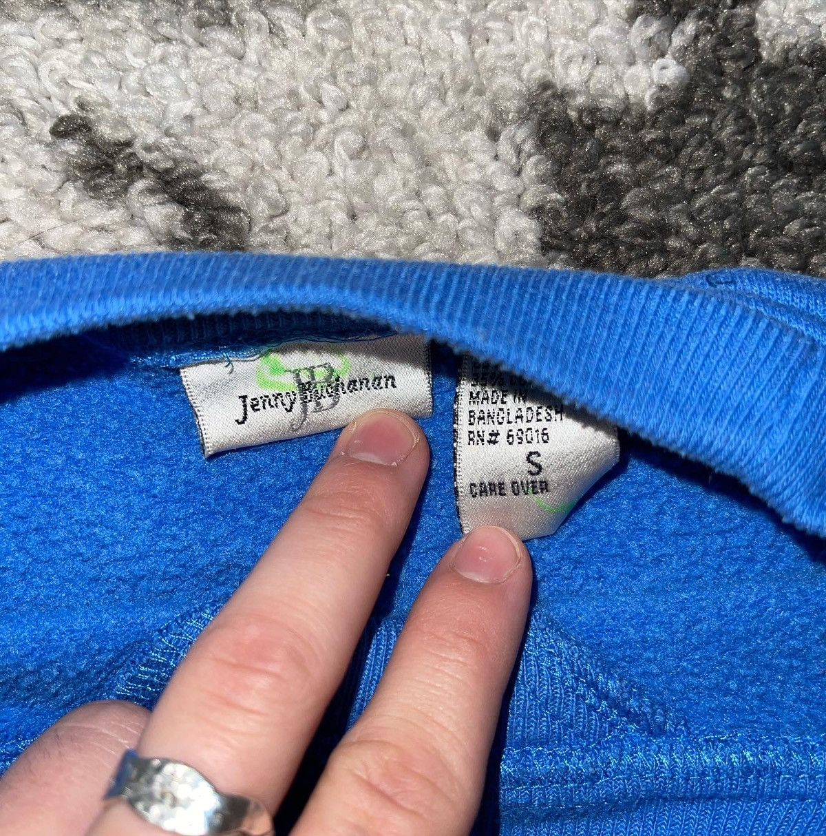Vintage Jenny Buchanan Baby Blue Crewneck Sweatshirt Size US S / EU 44-46 / 1 - 2 Thumbnail