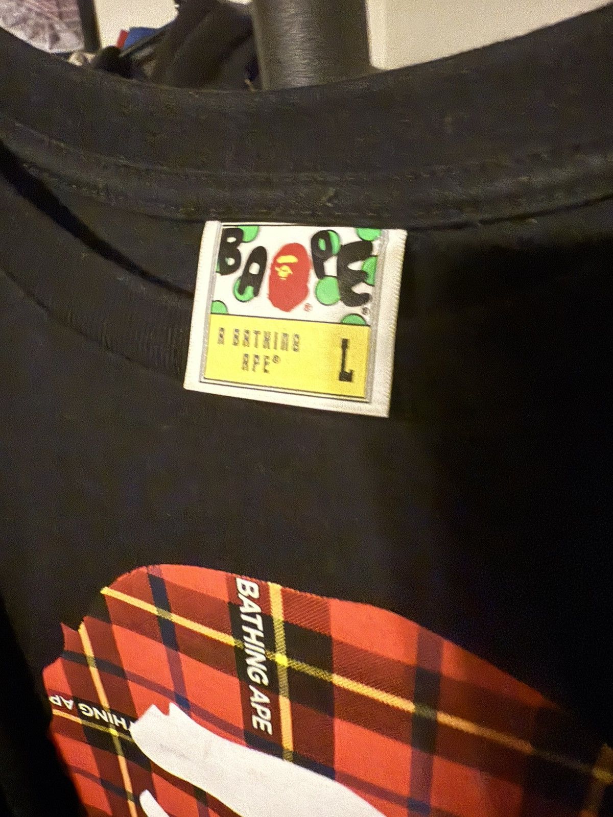 Bape Rare Plaid Bape Tee Size US L / EU 52-54 / 3 - 3 Thumbnail