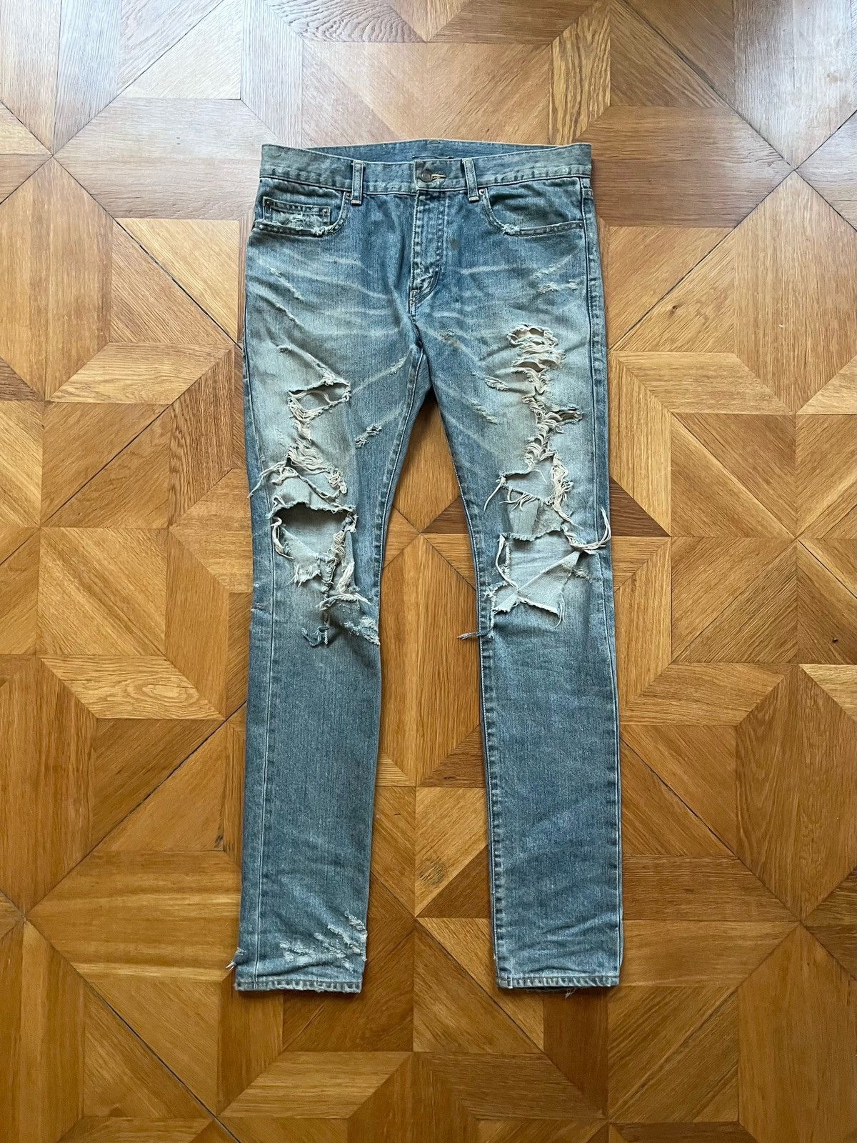 Saint Laurent Paris FW13 Style Women's Crash Denim | Grailed