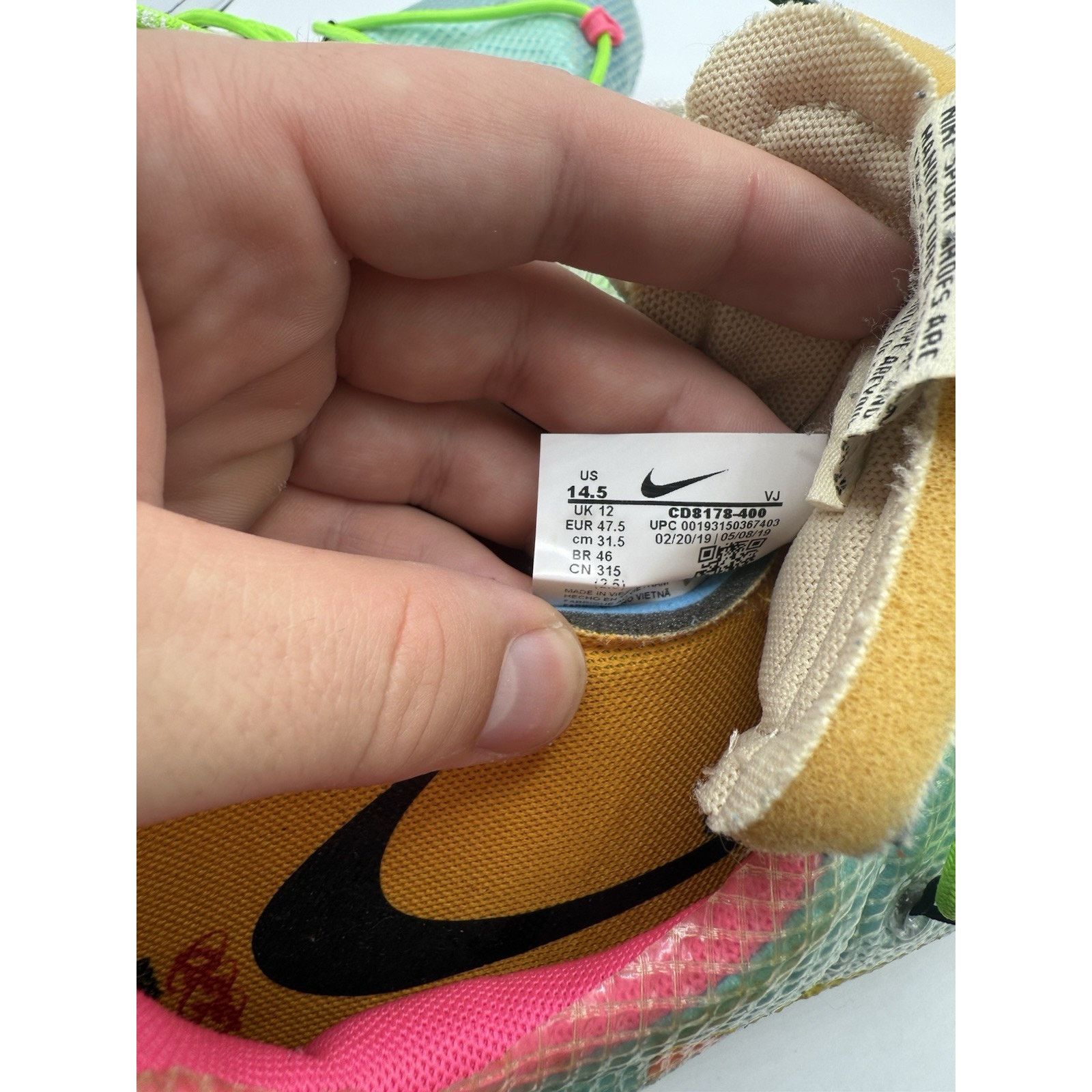 Size 14.5 - Nike Off-White x Vapor Street Polarized Blue W