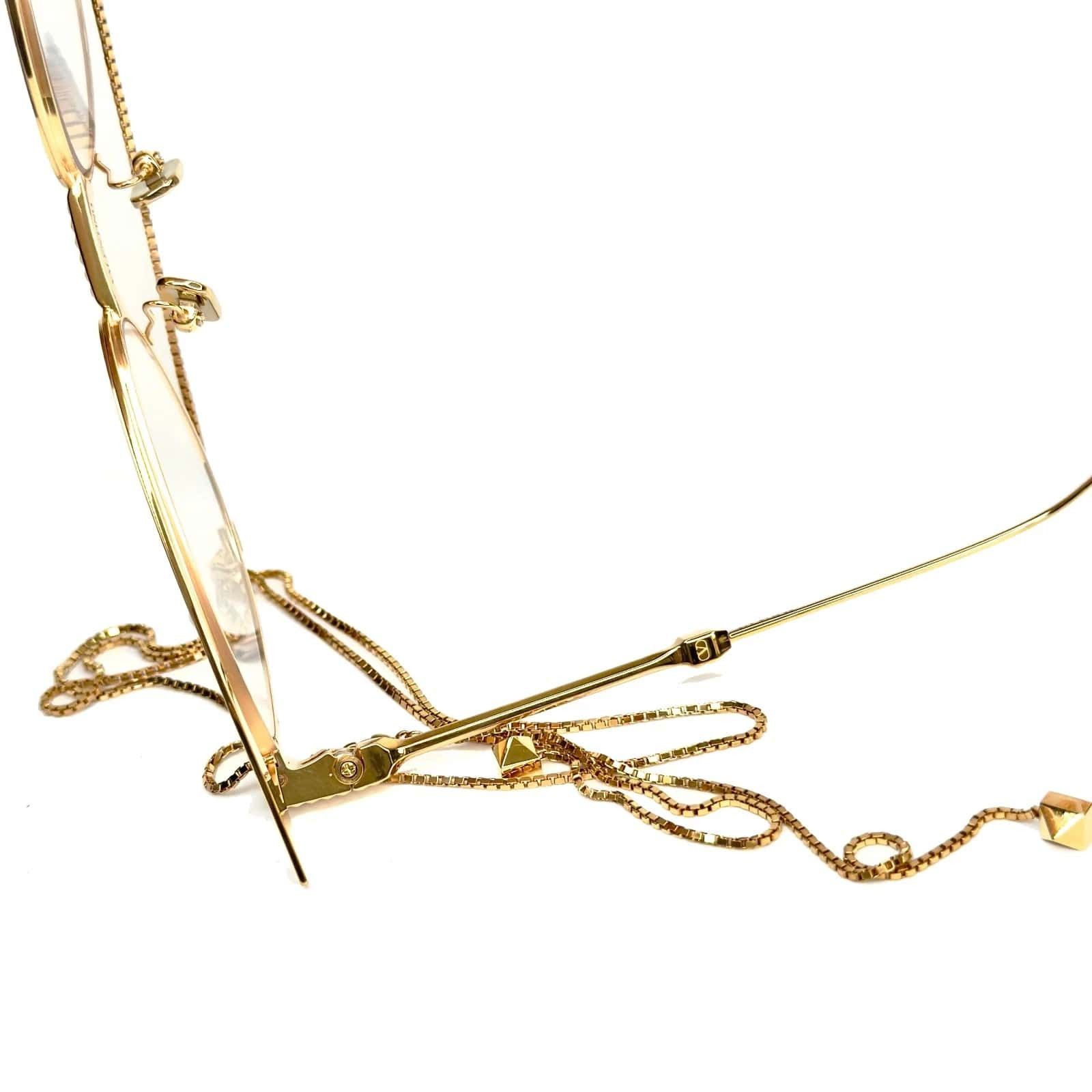 Valentino VALENTINO V-GLASSLINER VLX118 Gold Chain Green VLX 118E Size ONE SIZE - 12 Thumbnail
