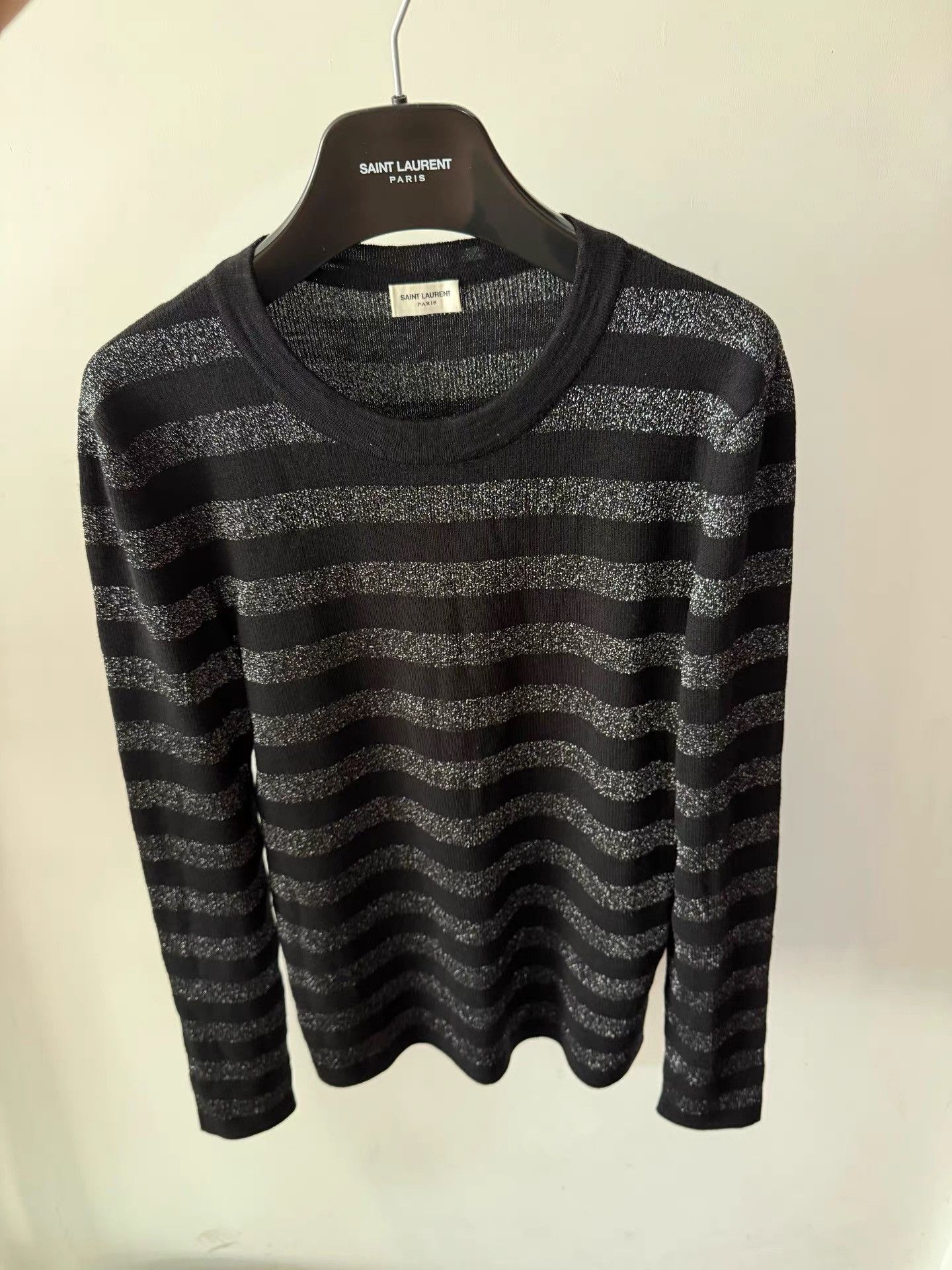 Saint Laurent Paris Saint Laurent Silver Thread Heavy Knit Sweater K33 Size US M / EU 48-50 / 2 - 1 Thumbnail