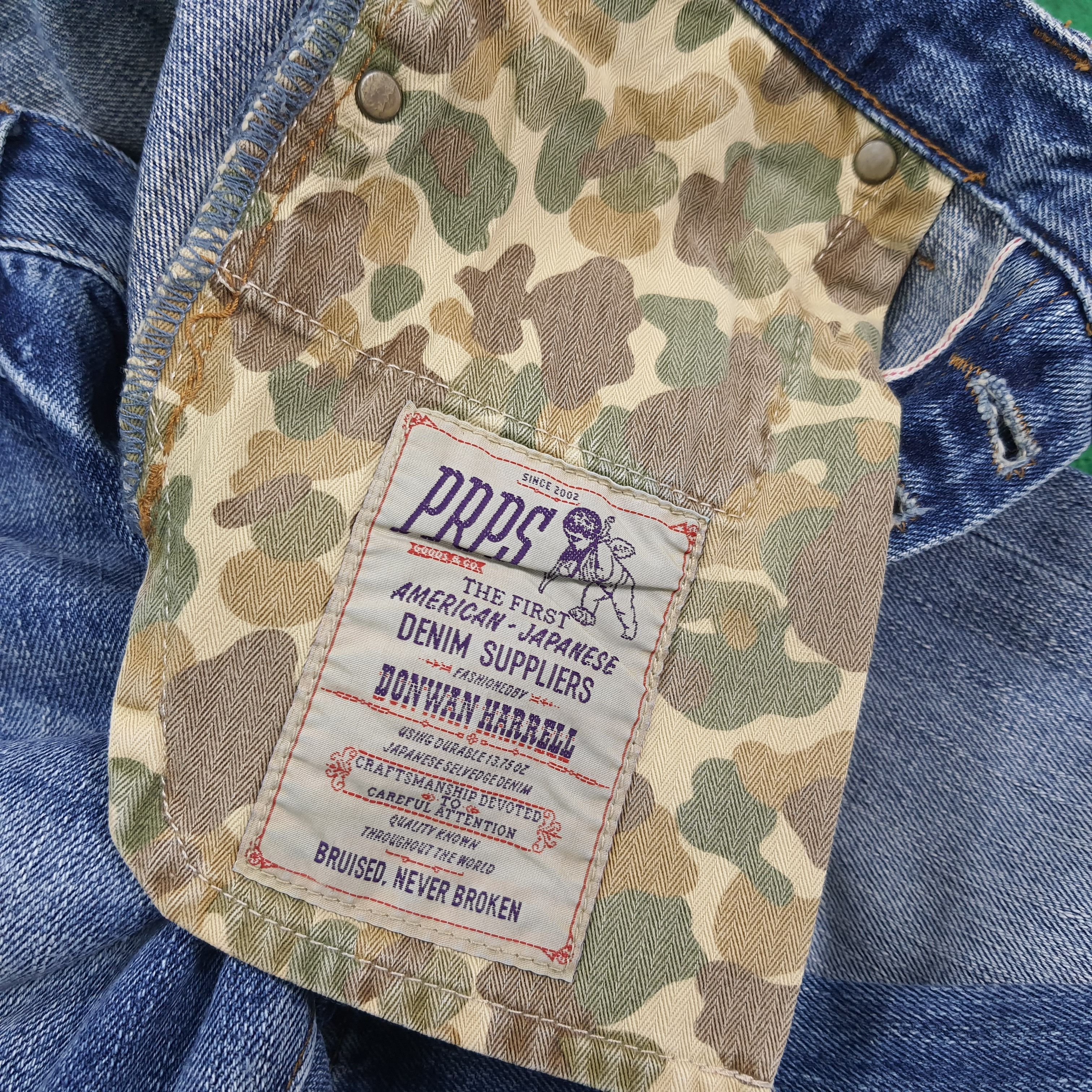 Prps Vintage PRPS Selvedge Camo Pocket Distressed Jeans C297N16 Size US 31 - 10 Thumbnail