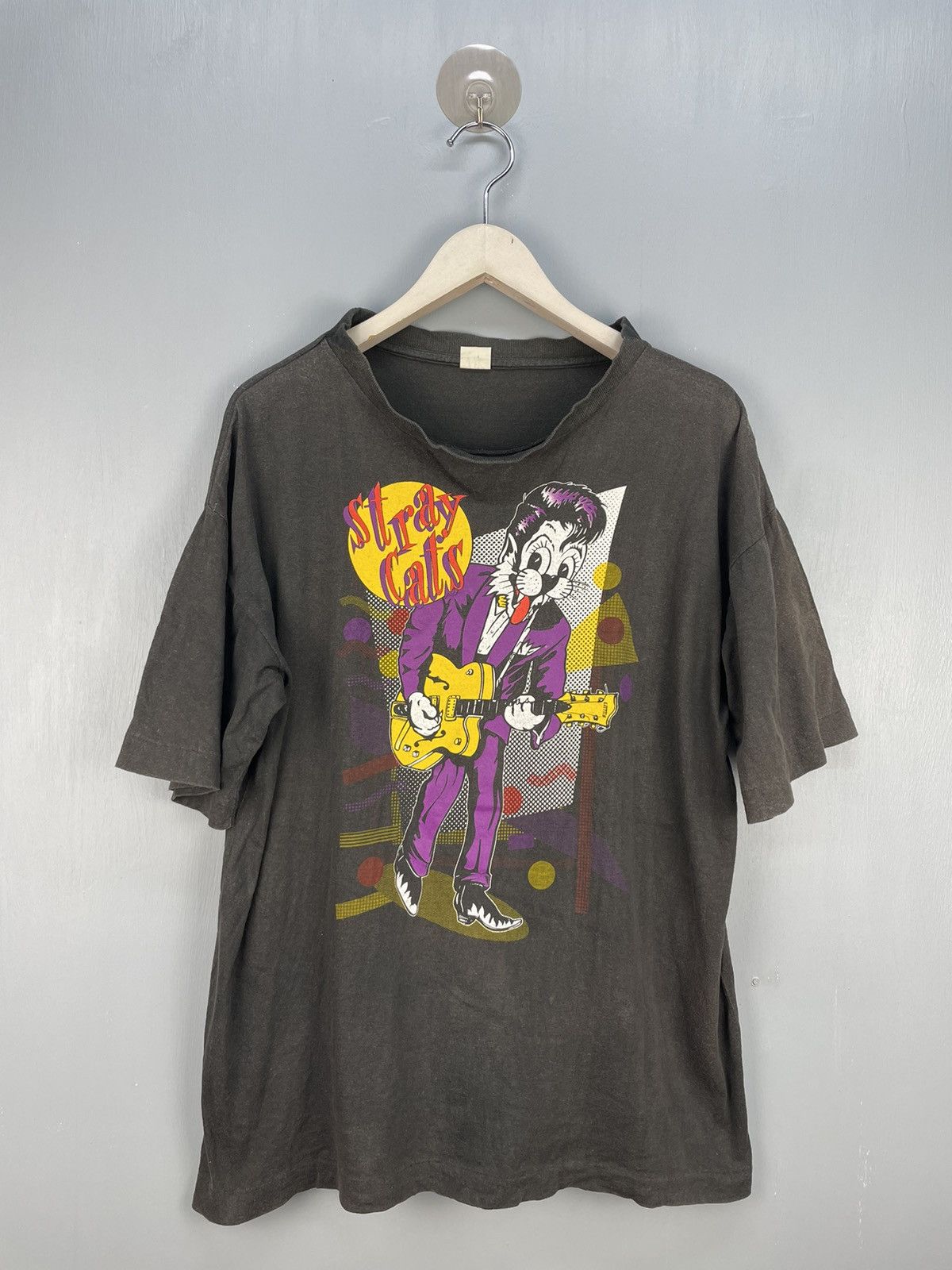 Vintage 90s Stray Cats Rockabilly band Australia tour tee