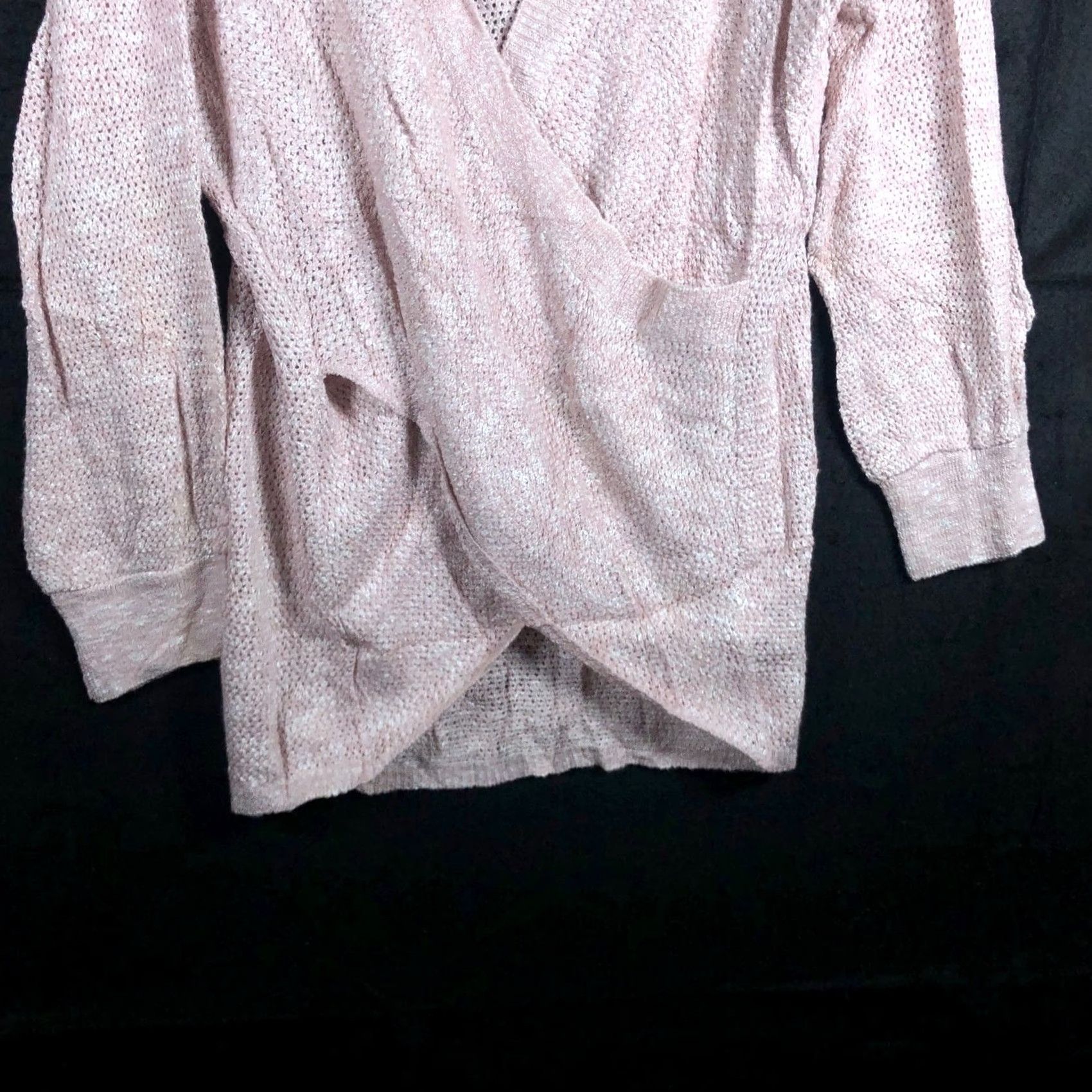 Express Express Women Sweater Pink Deep V Wrap Long Sleeve Knit Acrylic Blend Medium Size M / US 6-8 / IT 42-44 - 3 Thumbnail