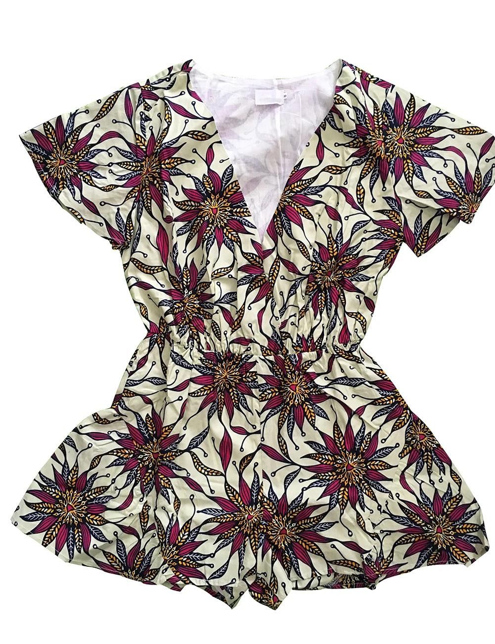 Other Women African Batik Print Jumpsuit Unique Vintage Romper Size 28" / US 6 / IT 42 - 1 Thumbnail