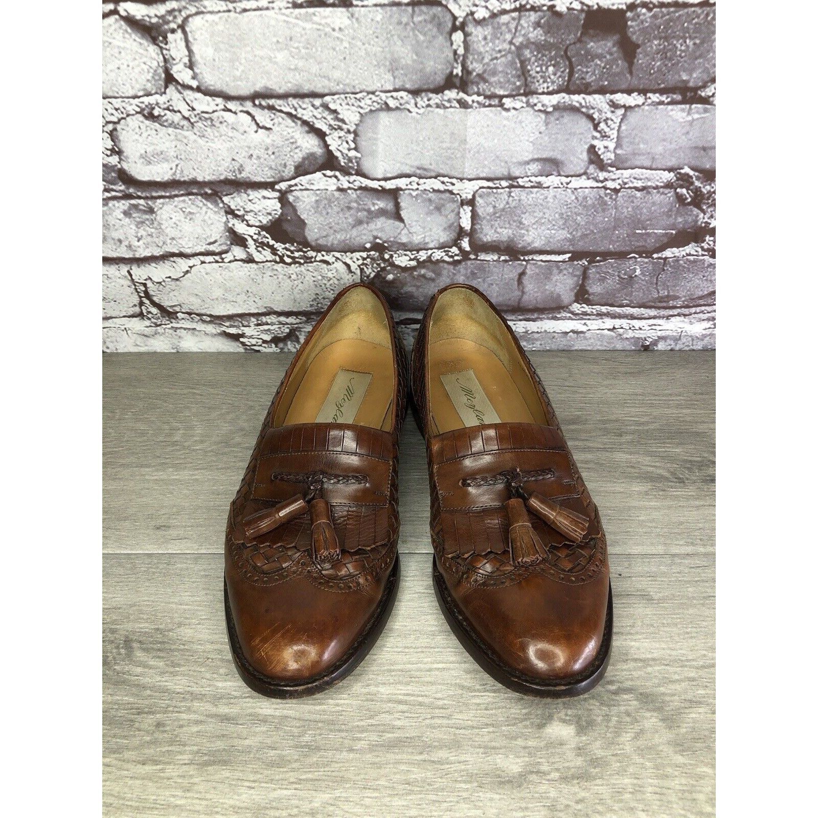 Mezlan Mezlan Alicante Brown Weave Leather Kiltie Tassel Dress Shoe Size US 7 / EU 40 - 22 Thumbnail