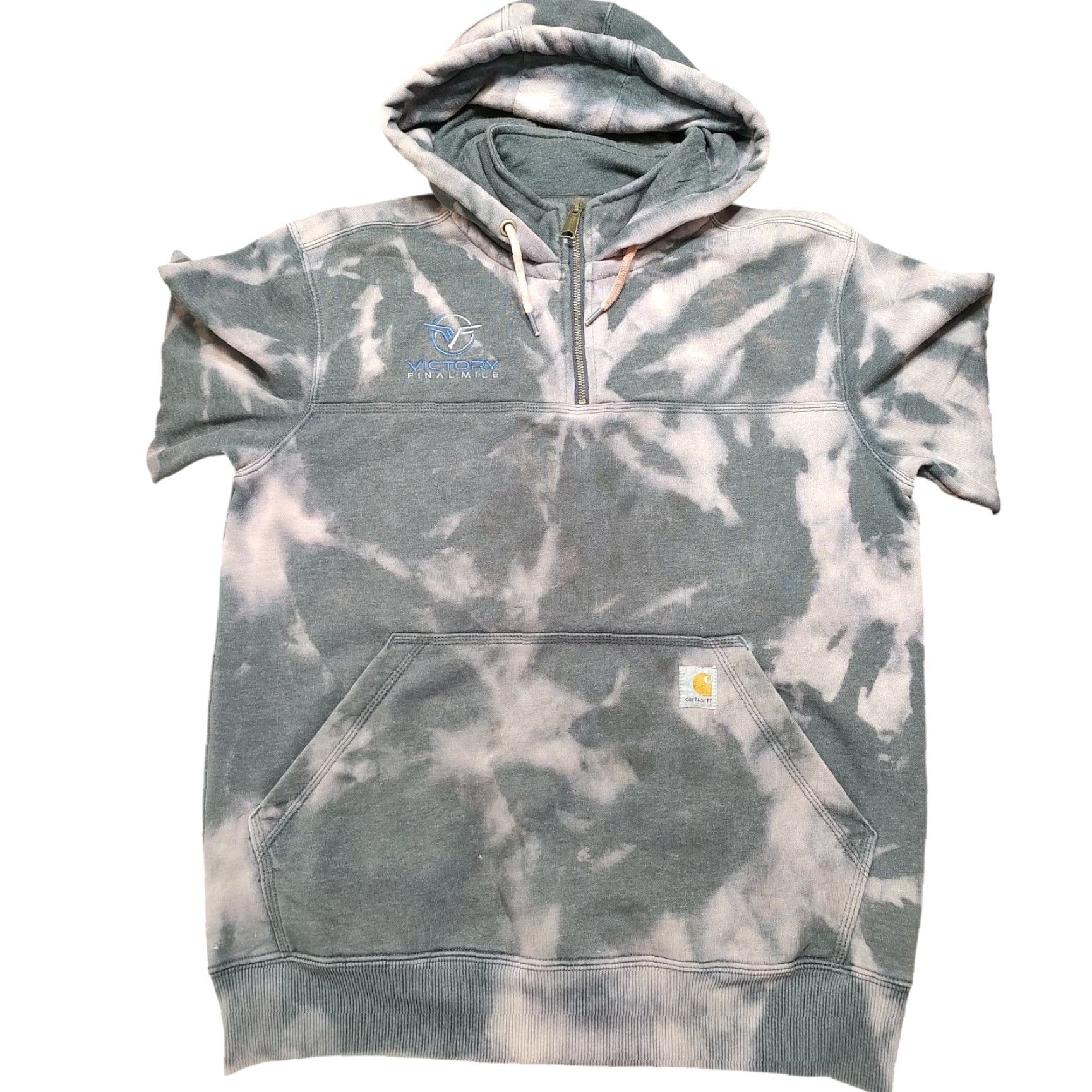 Carhartt VINTAGE Carhartt Victory Mens Tag M Gray 1/4 Zip Hoodie Sweatshirt Acid Wash Tie Dye Size US M / EU 48-50 / 2 - 3 Thumbnail