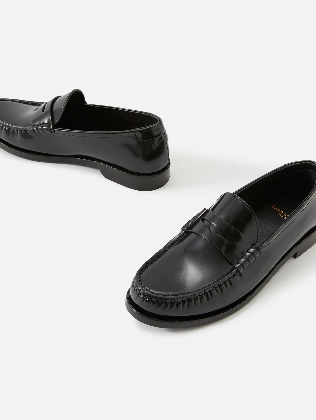 Saint Laurent Paris o1bcso1str1124 Le Loafer Penny Slippers in Black Size US 5.5 / IT 35.5 - 2 Thumbnail