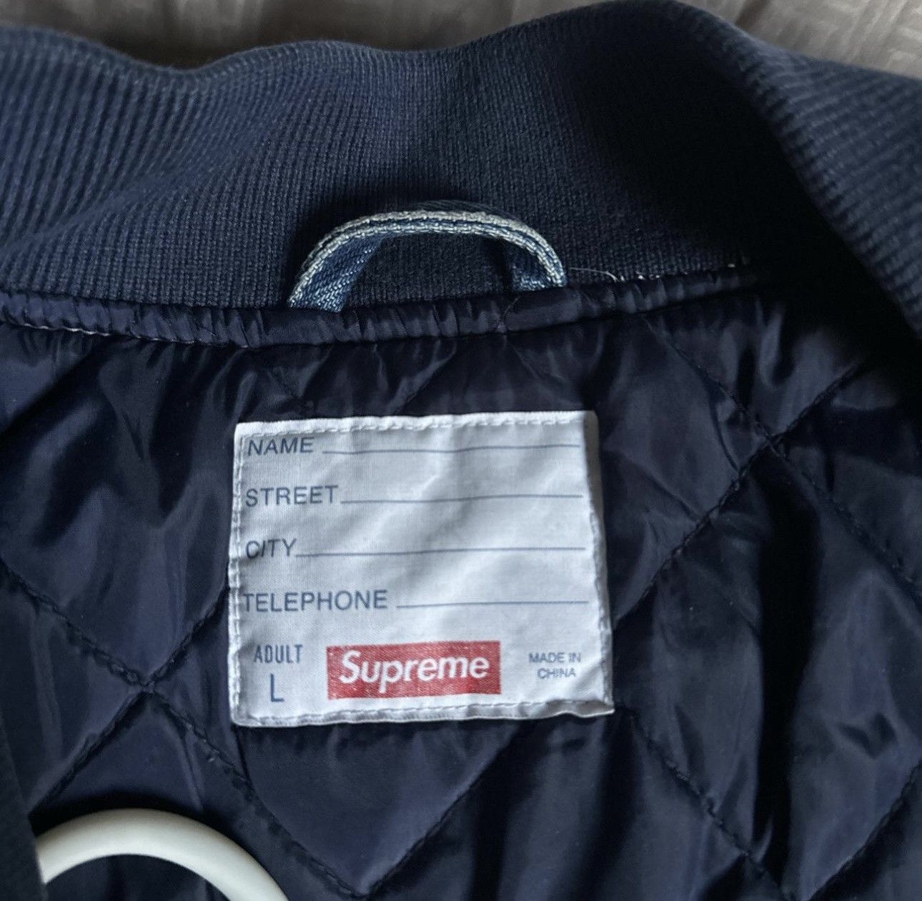 Supreme Supreme Washed Knockout Denim Varsity Jacket 'Washed Blue' Size US L / EU 52-54 / 3 - 4 Thumbnail