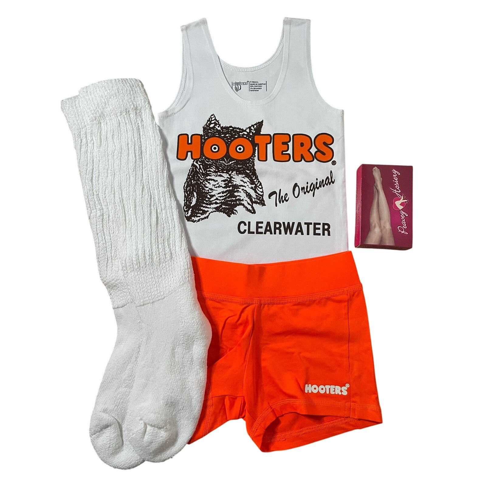Other New Hooters Tank Shorts Pouch Name Tag Socks Pantyhose Xs Size XS / US 0-2 / IT 36-38 - 5 Thumbnail