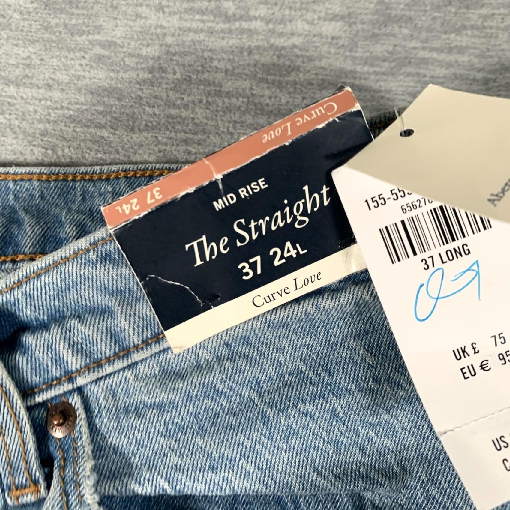 Abercrombie & Fitch Abercrombie & Fitch Jeans Womens 37 Long Blue High Rise 90s Relaxed Curve Love Size 25" / US 0 / IT 36 - 6 Thumbnail