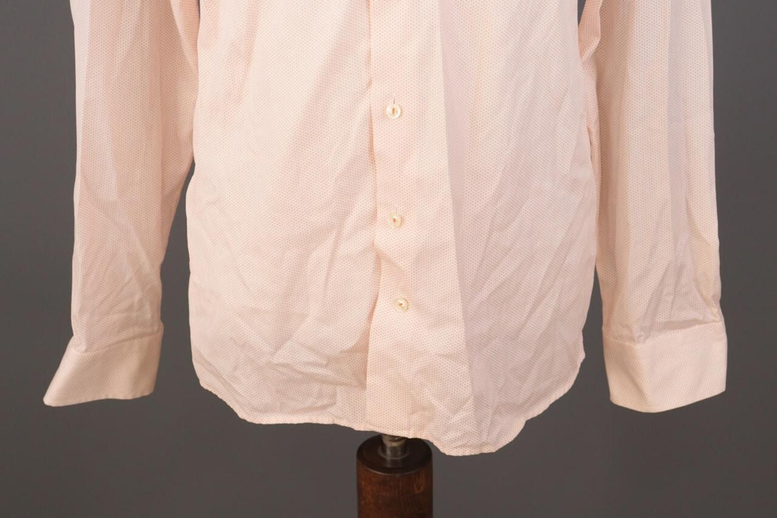 Eton Eton Slim Peach Poplin Printed Shirt Size 41 / 16 Size US M / EU 48-50 / 2 - 3 Thumbnail