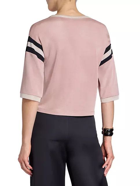Saint Laurent Paris o1s1wg111024 Political Cropped T-Shirts in Rose Givre Size XS / US 0-2 / IT 36-38 - 4 Thumbnail