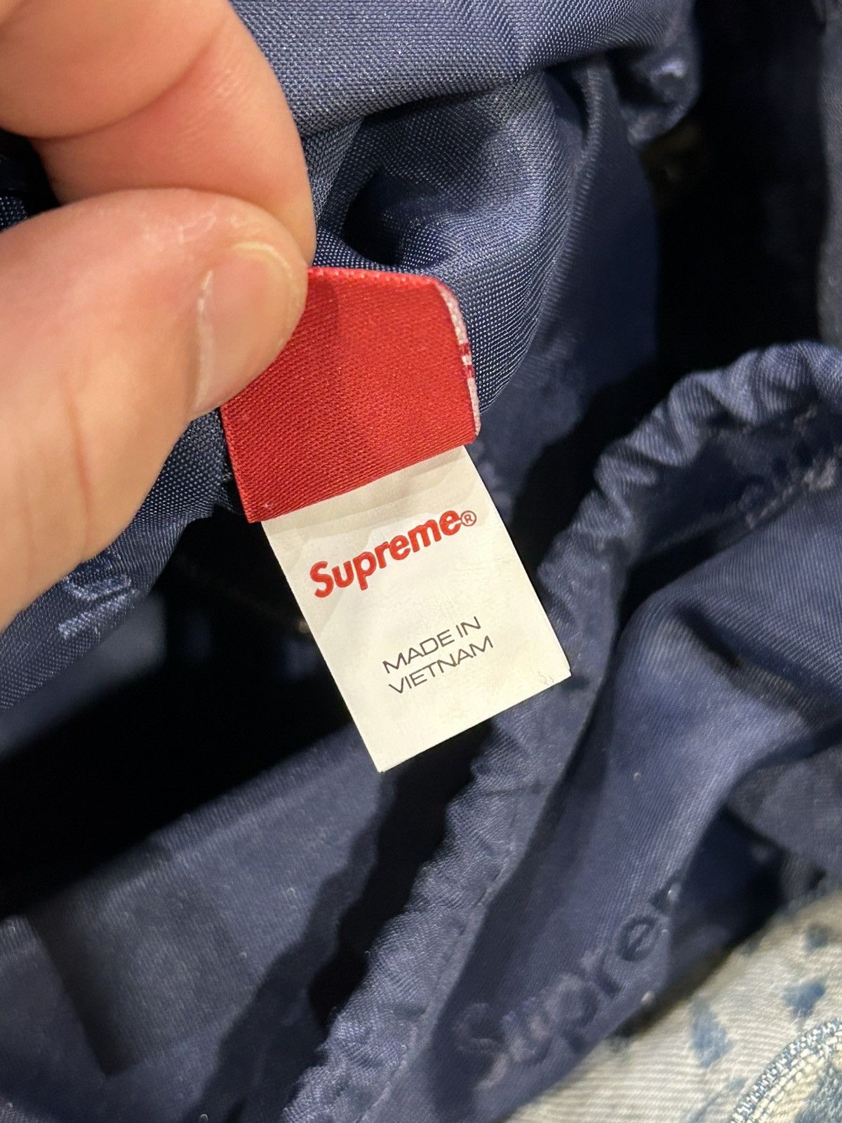 Supreme Supreme Fat Tip Jacquard Denim Backpack Size ONE SIZE - 9 Thumbnail
