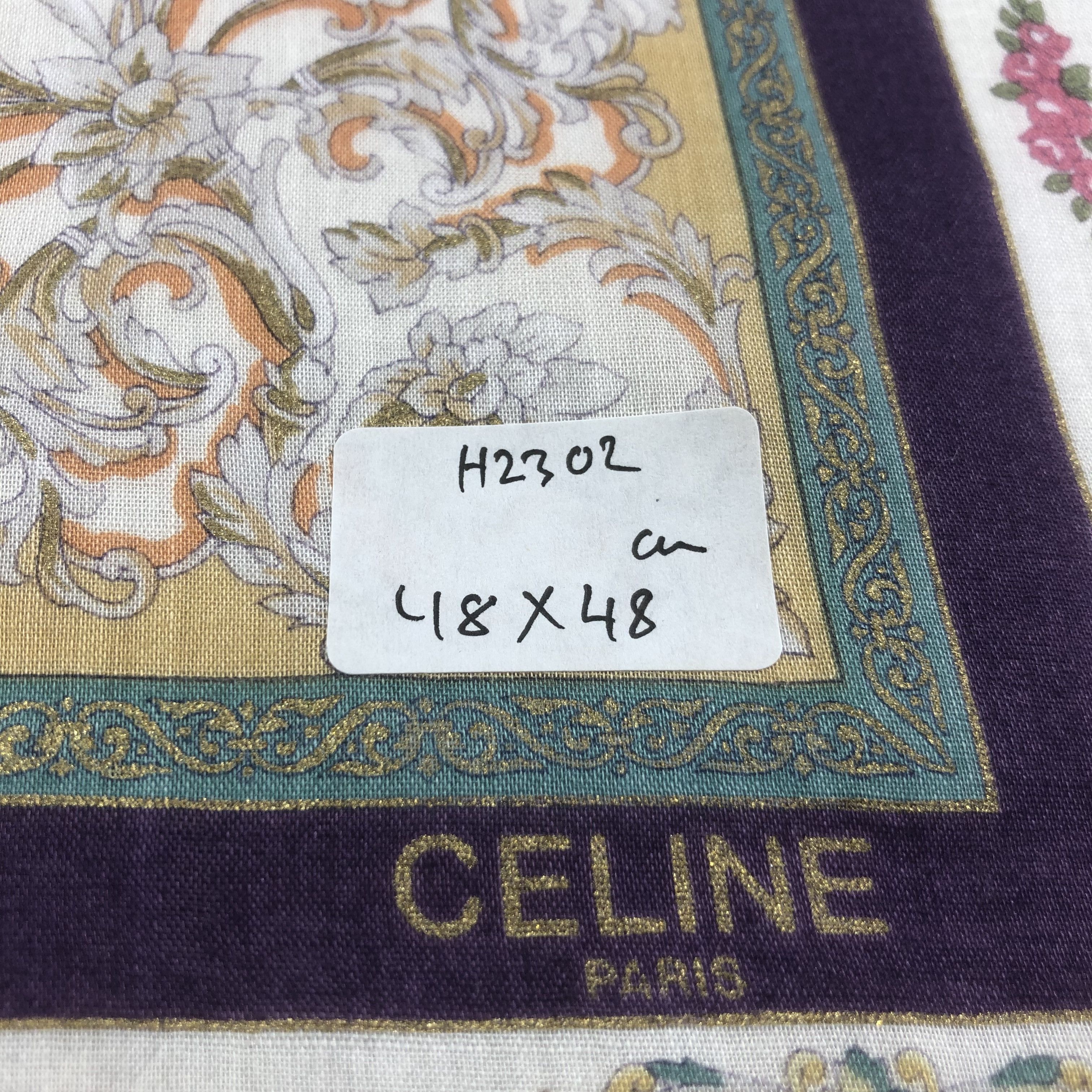 Japanese Brand Celine Baroque Handkerchief Neckerchief Bandana H2302 Size ONE SIZE - 6 Thumbnail