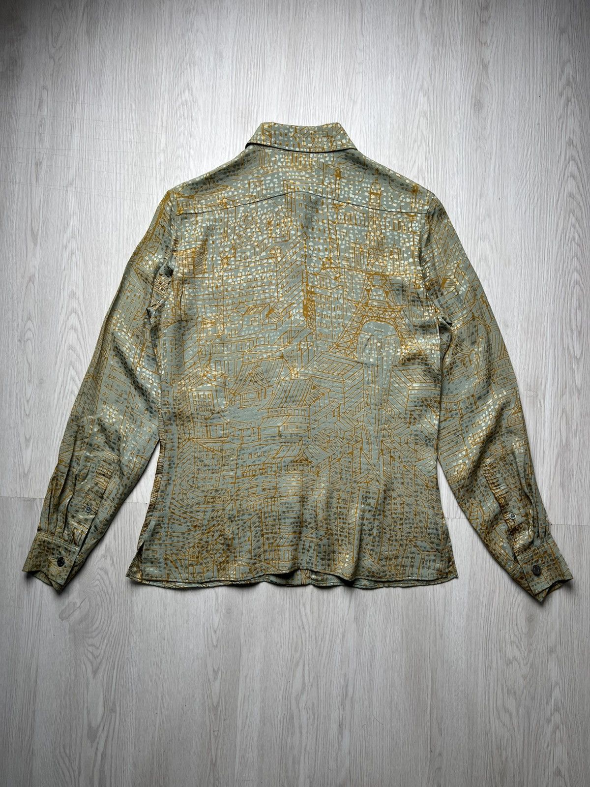 Hermes Vintage Hermes Martin Margiela Era Printed Silk Shirt Size US M / EU 48-50 / 2 - 2 Thumbnail
