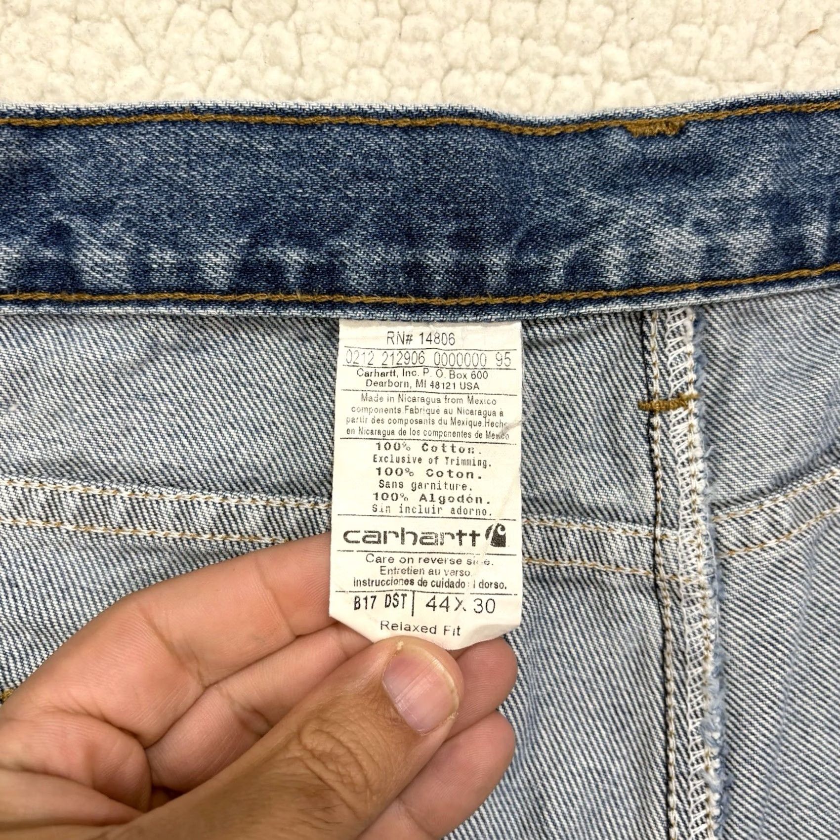 Carhartt Carhartt Jeans Mens 44x30 Relaxed Straight Leg B17 DST Denim Jeans Size US 44 / EU 60 - 4 Thumbnail