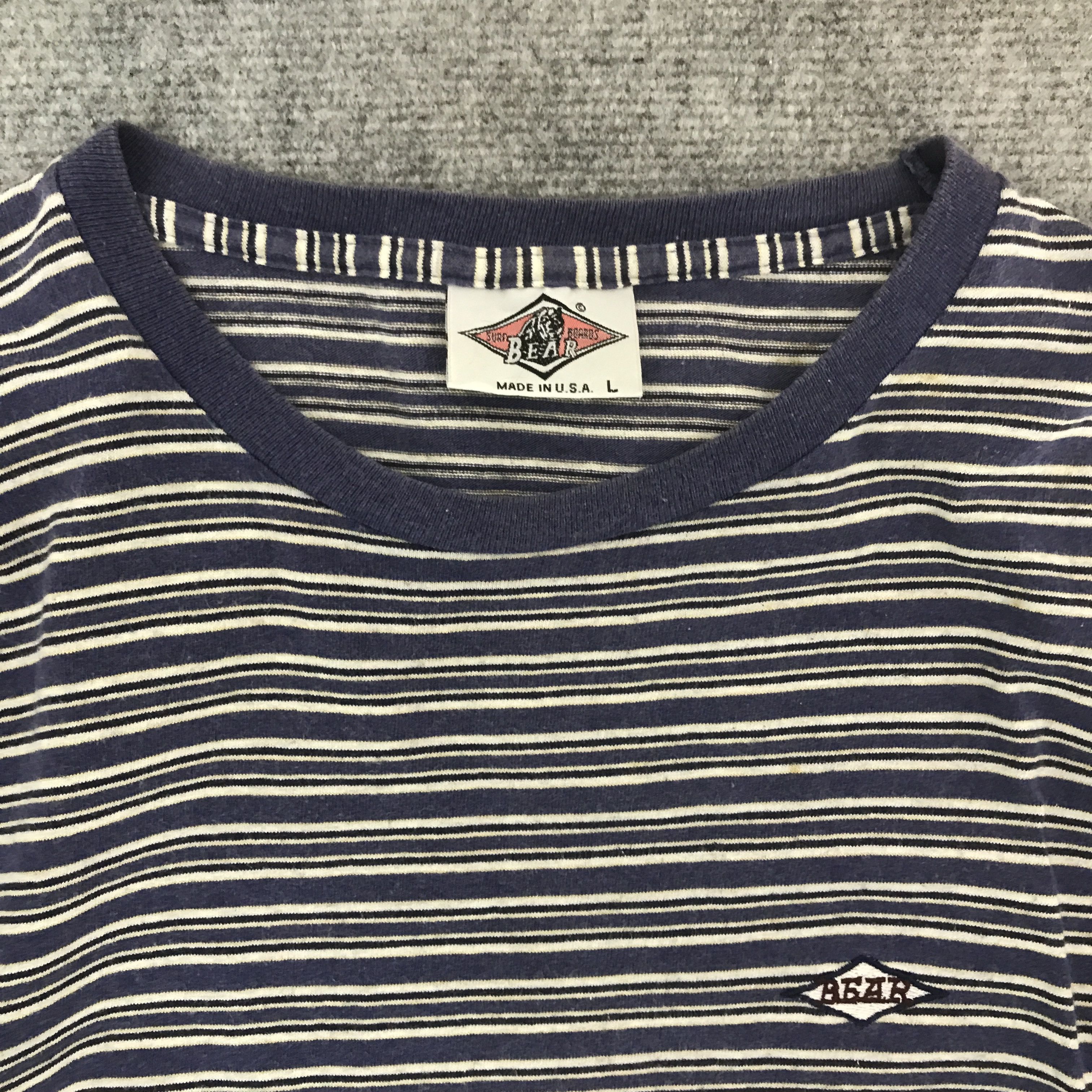 Vintage vintage bear striped t-shirt Size US L / EU 52-54 / 3 - 5 Thumbnail