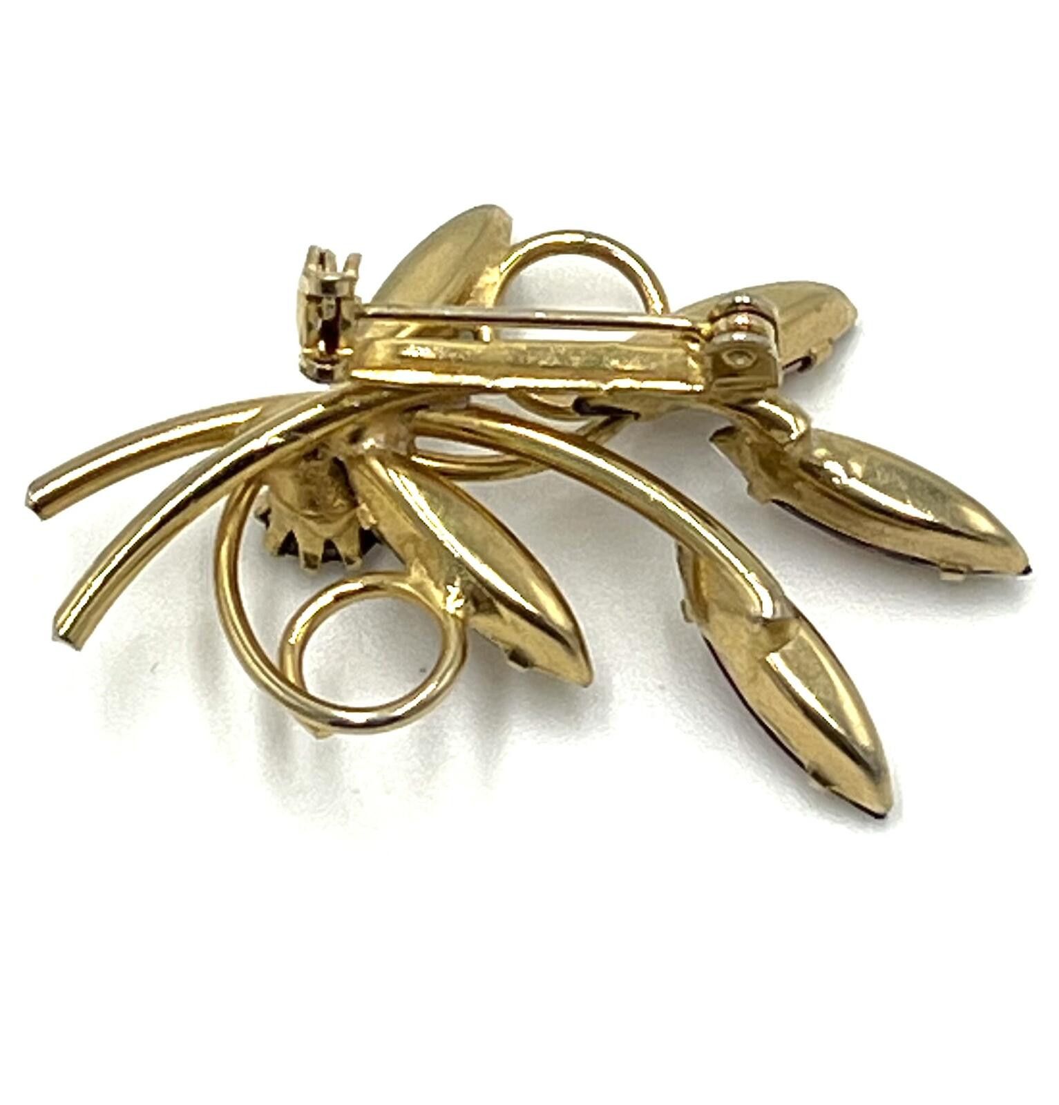 The Unbranded Brand Vintage GoldTone Brooch with Dark Purple Marquise Rhinestone Size ONE SIZE - 4 Thumbnail