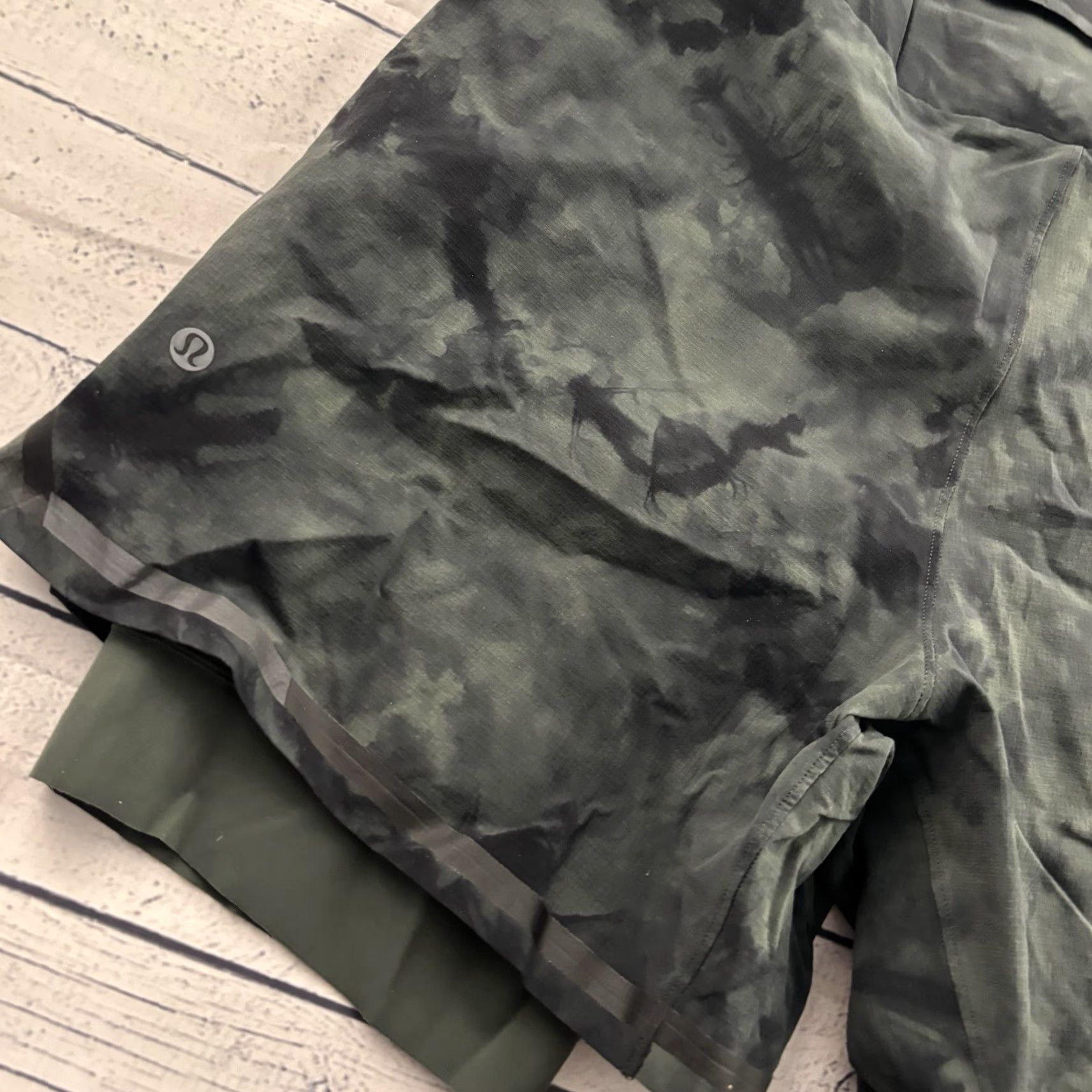 Lululemon Lululemon Surge Short 6" Lined BoldLines Men's Large Black Gray Athletic Shorts 6 in Inseam Shirt? Size US 33 - 6 Thumbnail