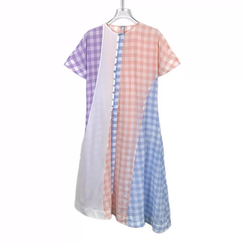 Loewe Loewe Patchwork cotton round neck short sleeve dress Size XXS / US 00 / IT 34 - 1 Thumbnail