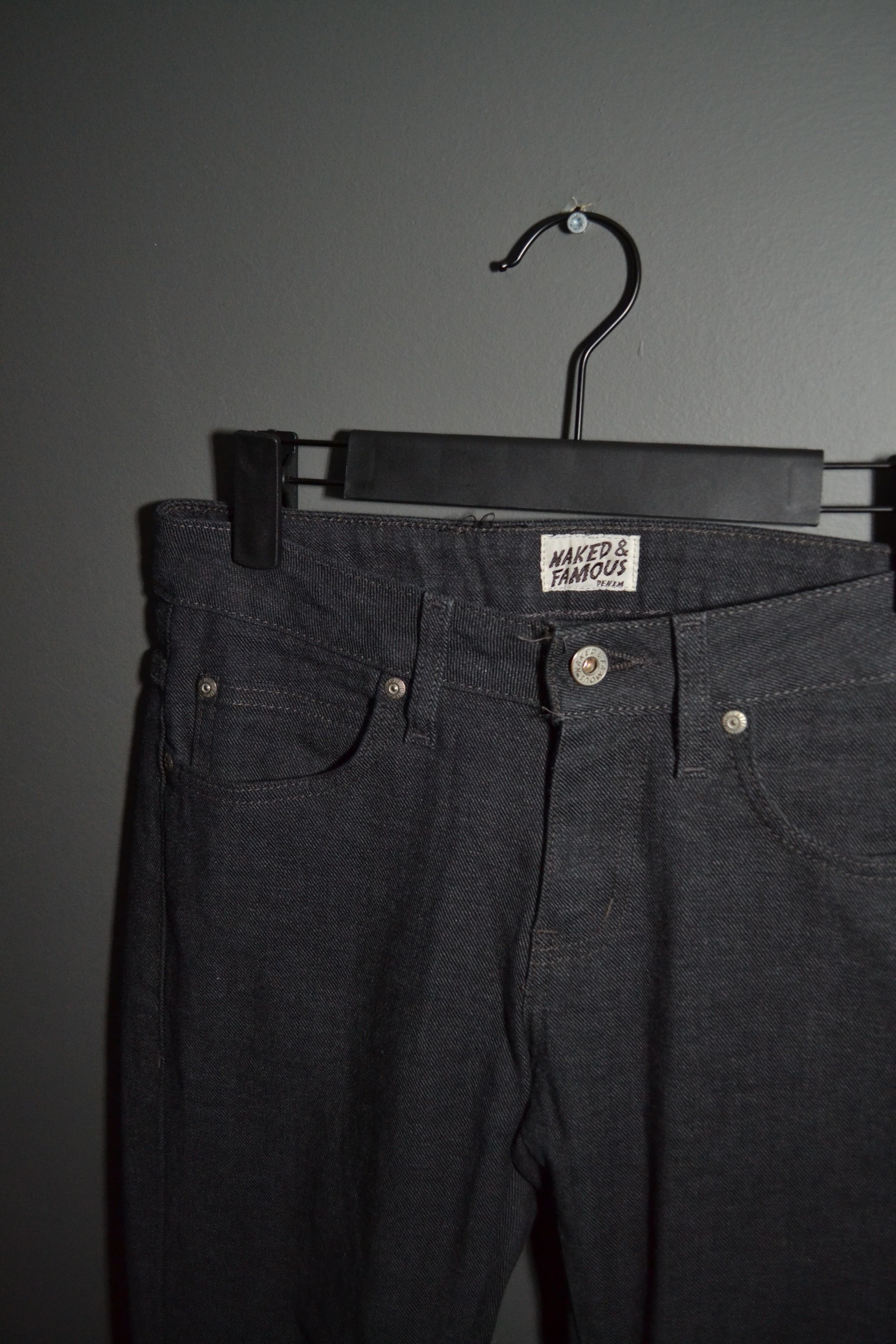 Naked & Famous Naked & Famous Charcoal Stretch Gray 29 Skinny Guy Jeans Size US 29 - 2 Thumbnail