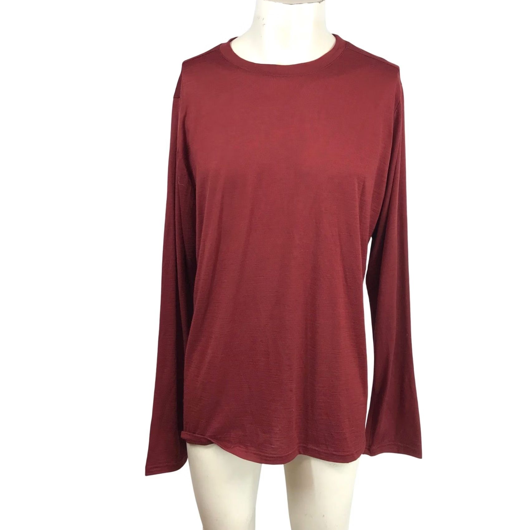Vintage We Norwegians Mens XL Burgundy 100% Merino Wool Long Sleeve Crewneck Base Layer Shirt Size US XL / EU 56 / 4 - 2 Thumbnail