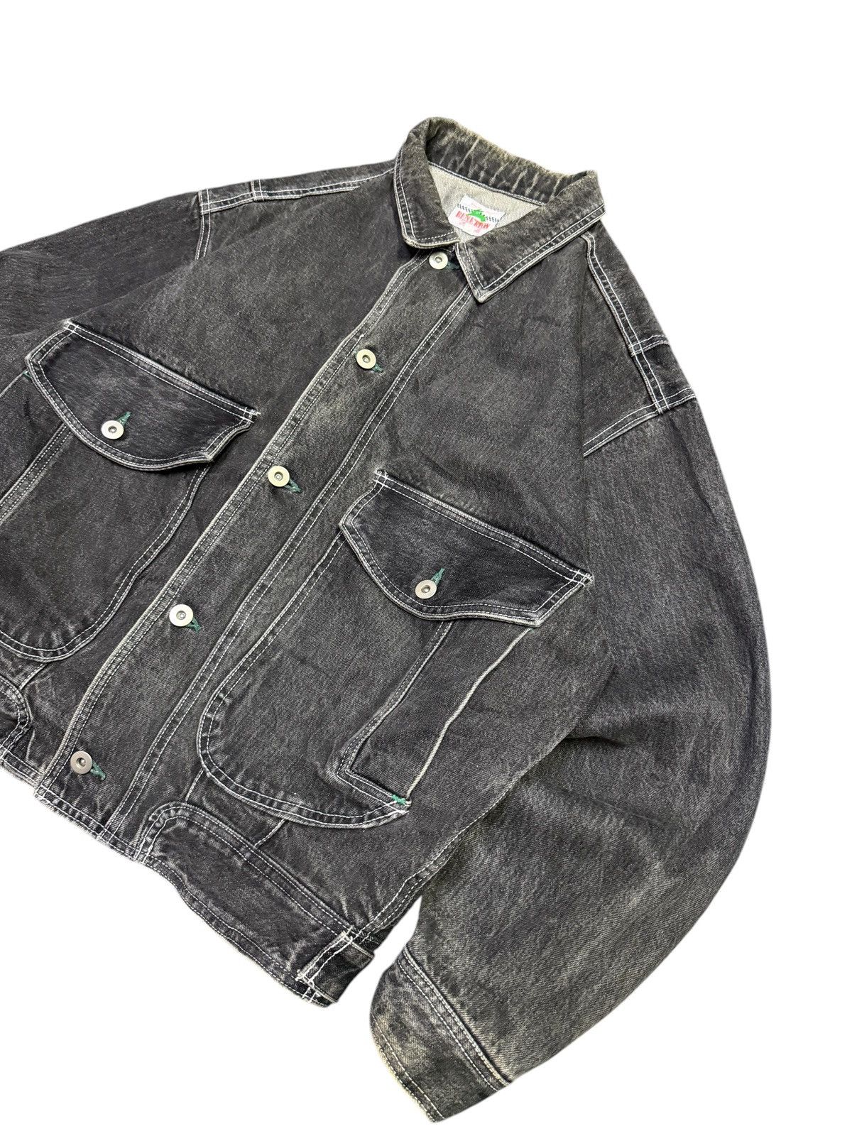 Benetton Vintage 90s Benetton Formula Black Denim Jacket Big Logo Size US M / EU 48-50 / 2 - 3 Thumbnail