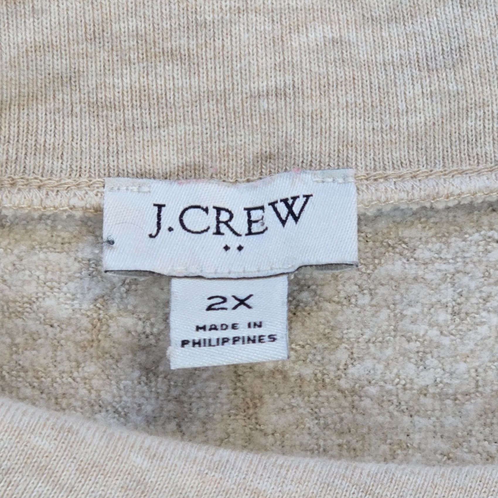 J.Crew J.CREW Sweater Women 2X Beige High Neck Button Long Sleeve Knit Pullover Casual 2X Womens Size XXL / US 16-18 / IT 52-54 - 3 Thumbnail