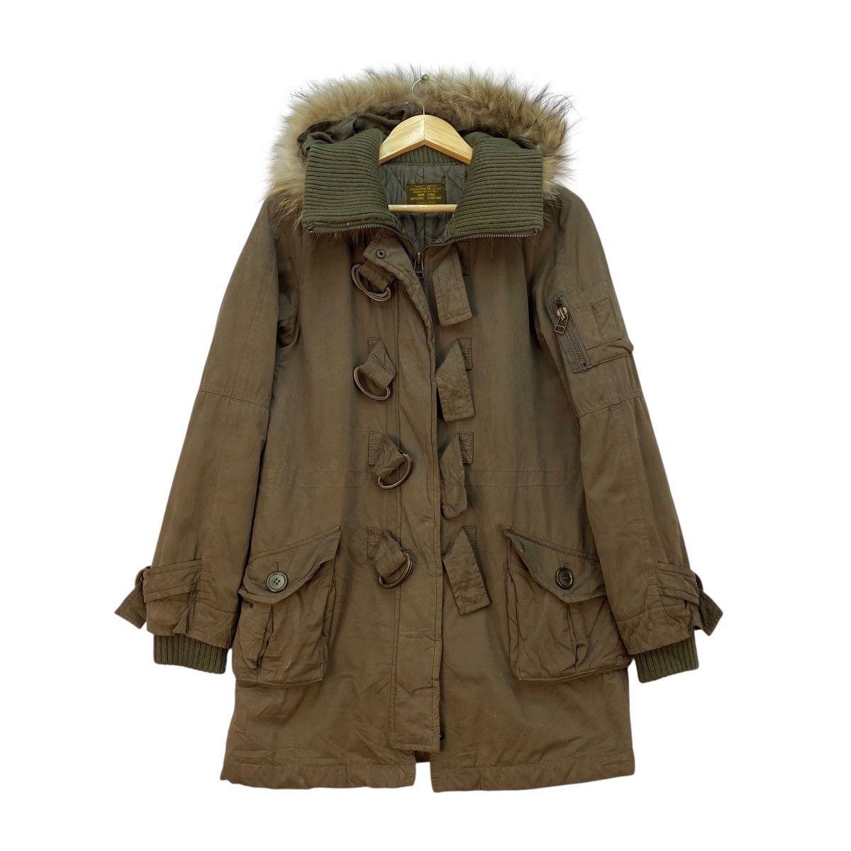 If Six Was Nine 💥Japanese Brand OwnZone Military Style Faux Fur Parka Jacket Size M / US 6-8 / IT 42-44 - 1 Thumbnail