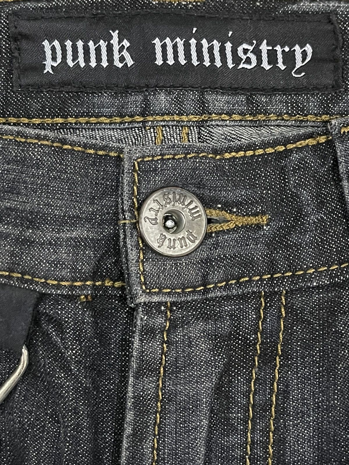 If Six Was Nine Vintage Japan Punk Ministry Double Waist Bondage Style Jeans Size US 31 - 16 Thumbnail